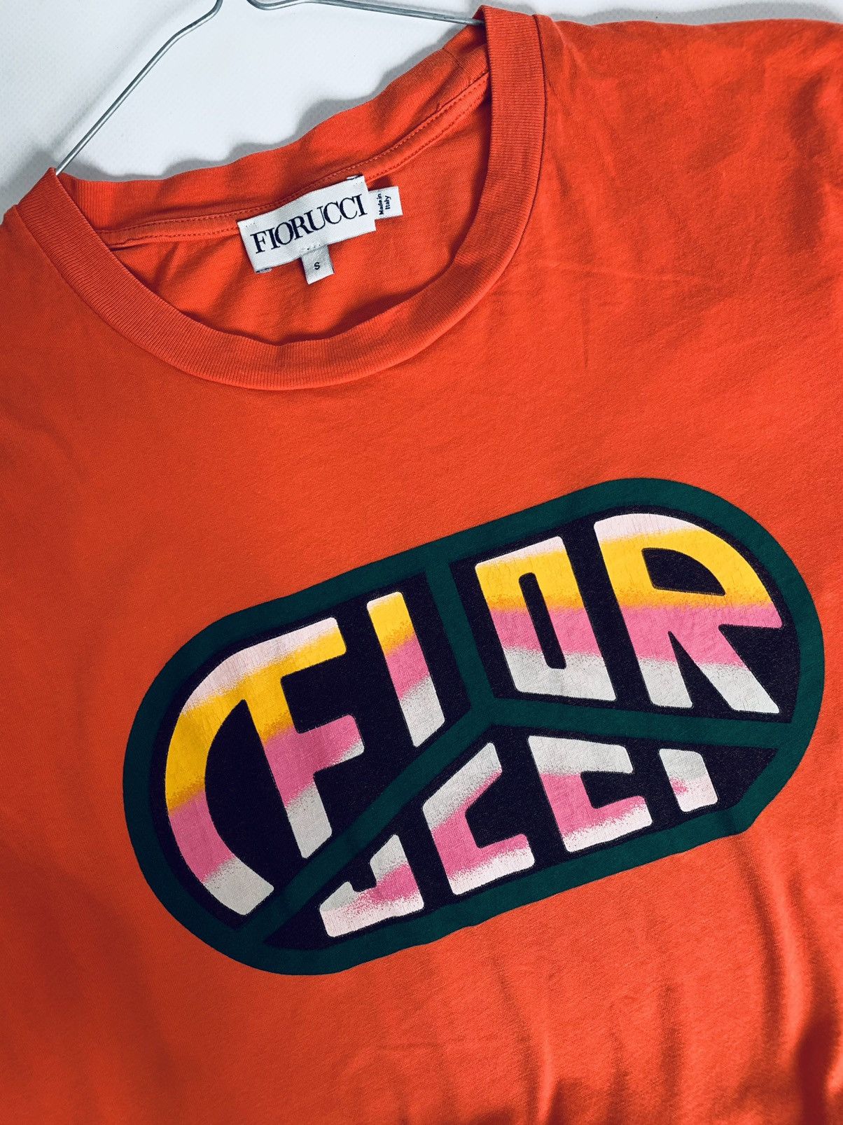 Fiorucci Fiorucci Big Logo Coral T-Shirt Tee Size US S / EU 44-46 / 1 - 9 Thumbnail