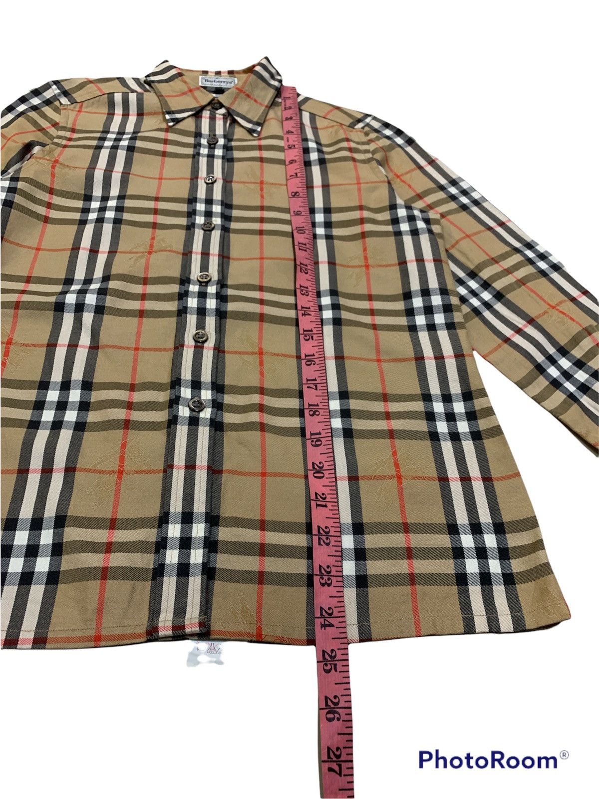 Burberry × Vintage VTG NOVA CHECK EMBOSSED LOGO SHIRT Size US XS / EU 42 / 0 - 3 Thumbnail
