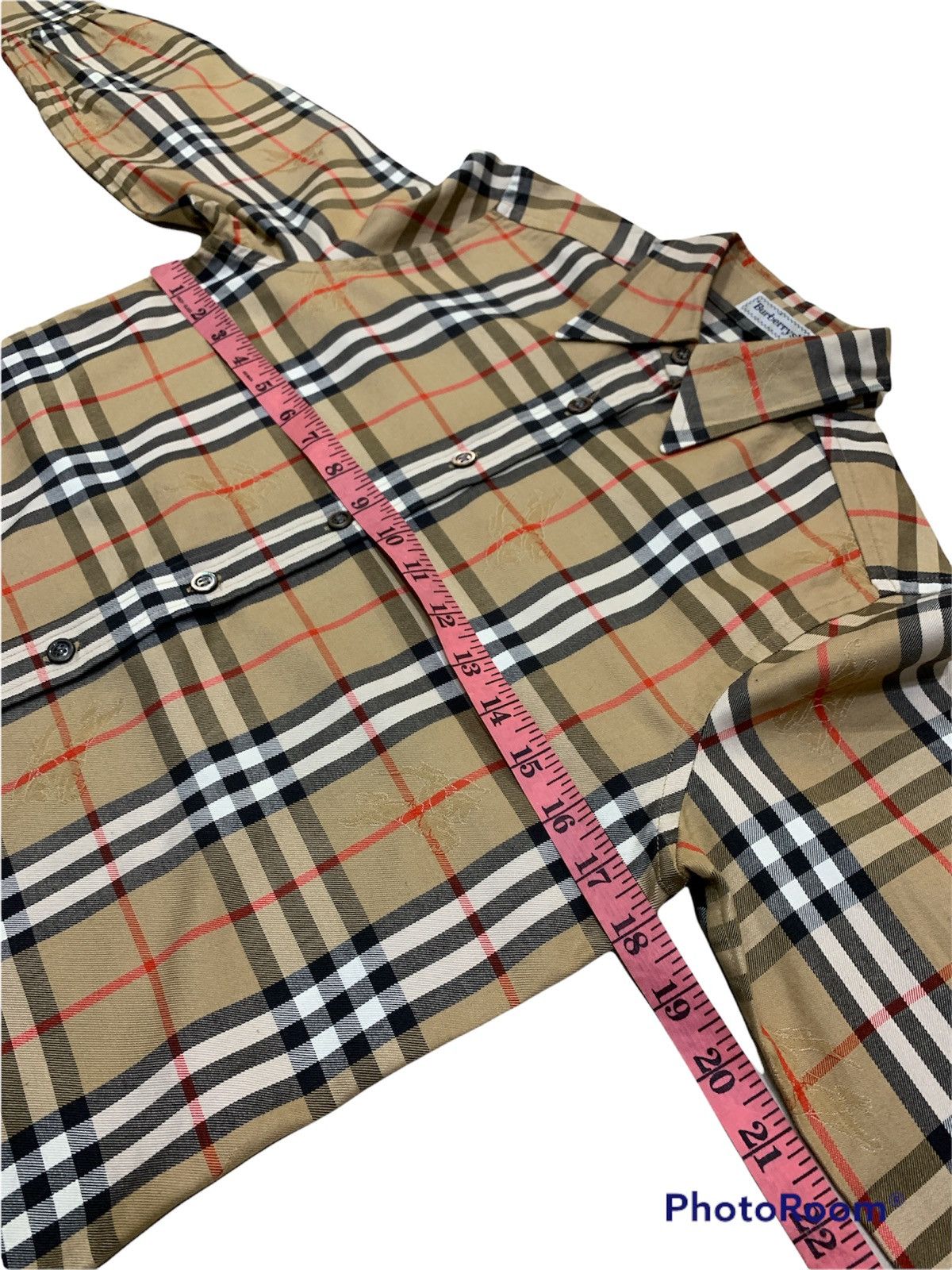 Burberry × Vintage VTG NOVA CHECK EMBOSSED LOGO SHIRT Size US XS / EU 42 / 0 - 4 Thumbnail