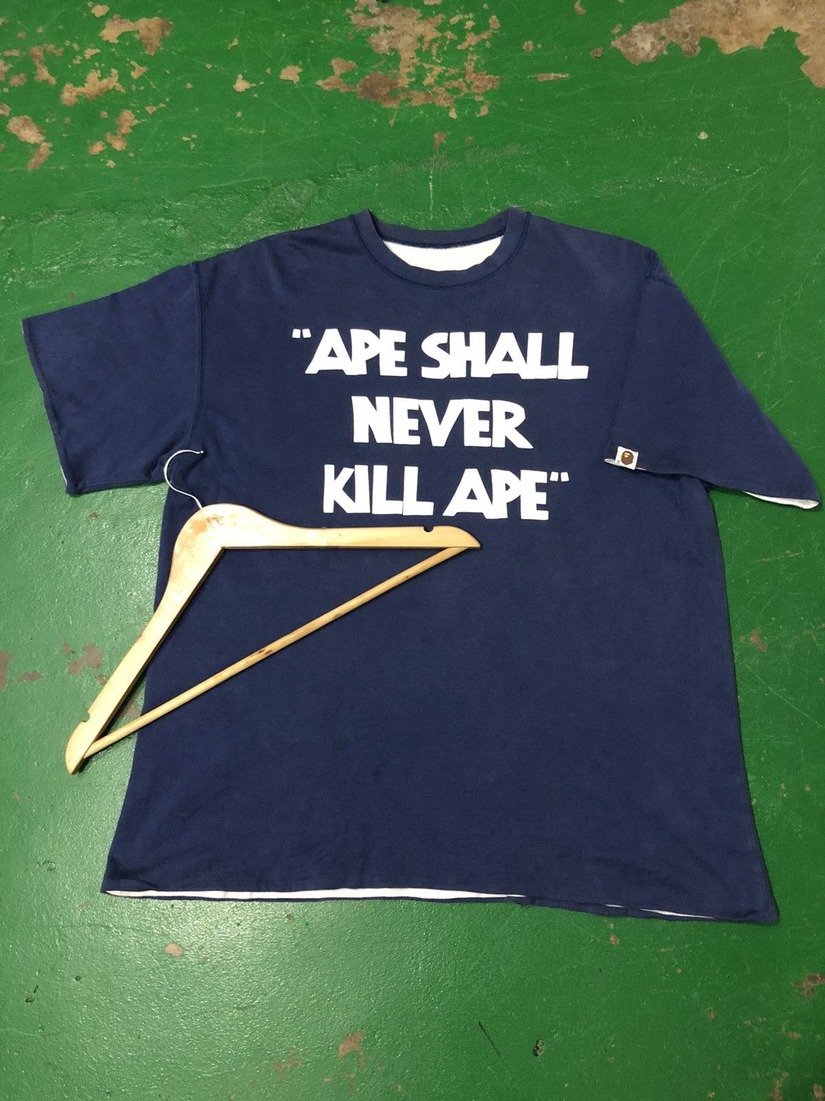 Bape × Vintage Bathing APE Spell Out Logo Reversible Tees Size US L / EU 52-54 / 3 - 4 Thumbnail