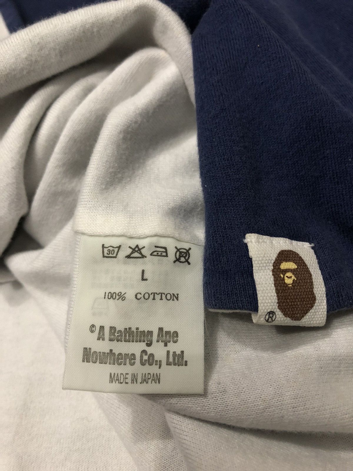 Bape × Vintage Bathing APE Spell Out Logo Reversible Tees Size US L / EU 52-54 / 3 - 10 Thumbnail