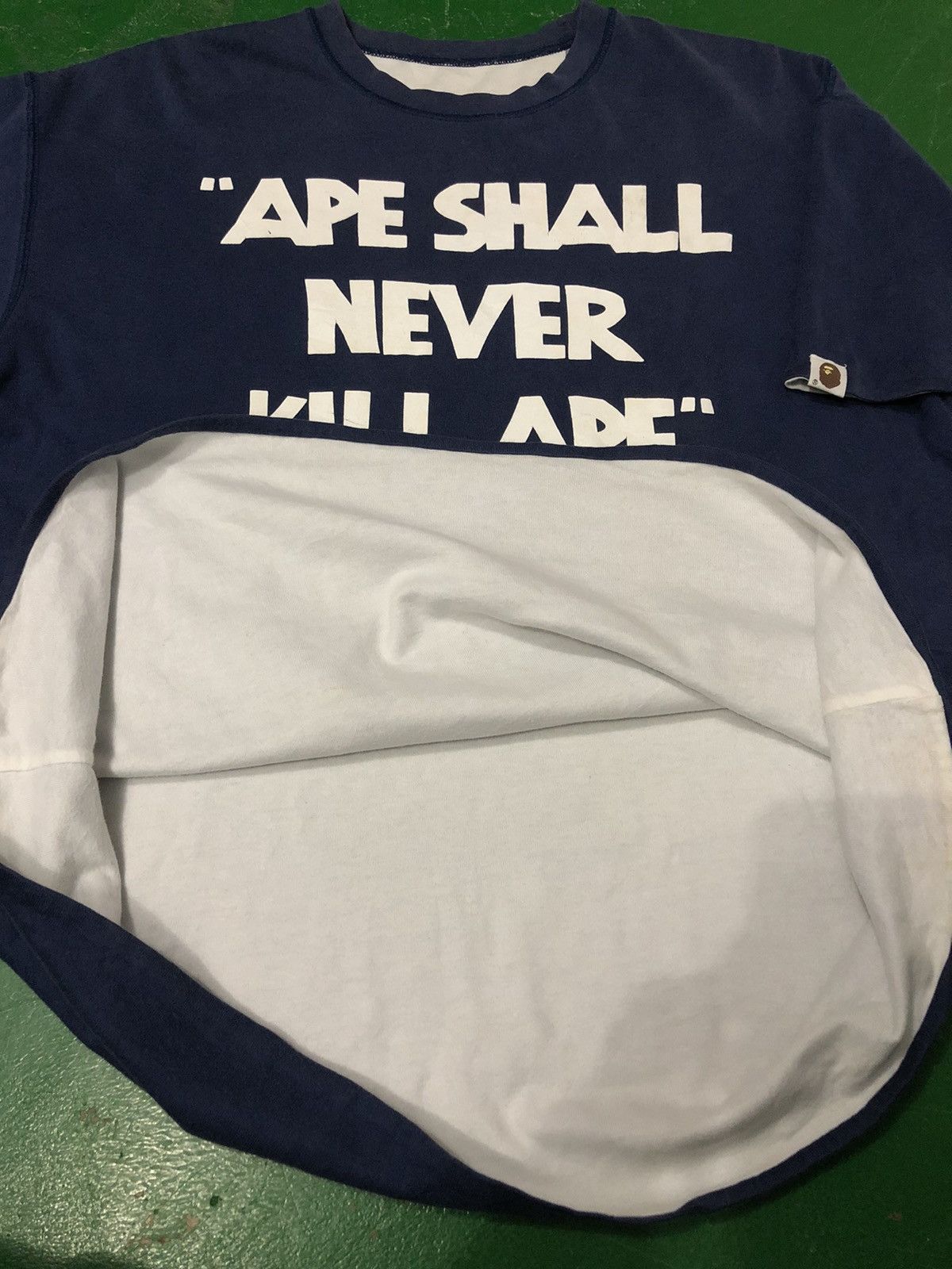 Bape × Vintage Bathing APE Spell Out Logo Reversible Tees Size US L / EU 52-54 / 3 - 9 Thumbnail