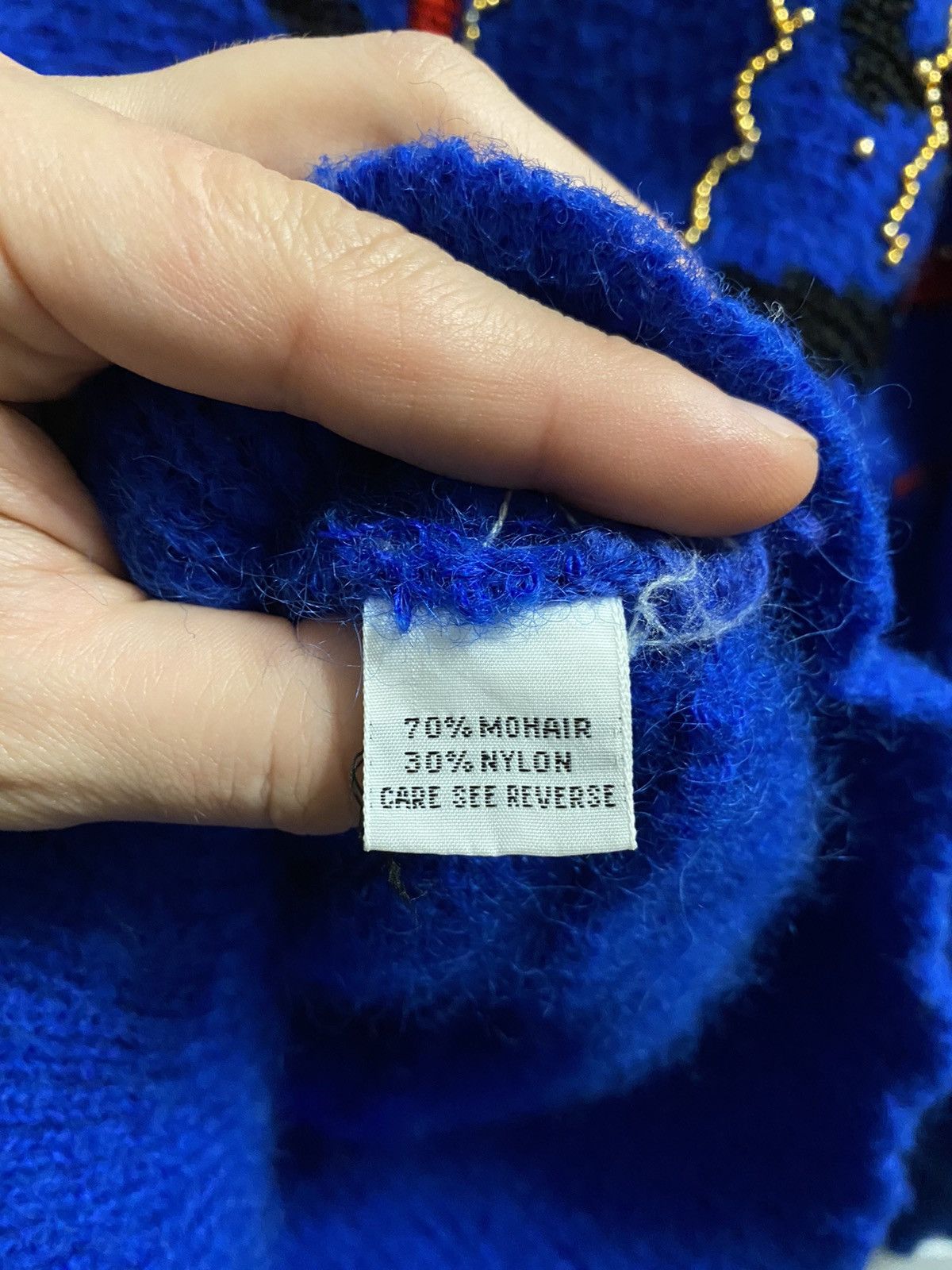 Japanese Brand Mohair Sweater Hong Kong La Relle company. Vintage Fuzzy🔥 Size M / US 6-8 / IT 42-44 - 7 Thumbnail