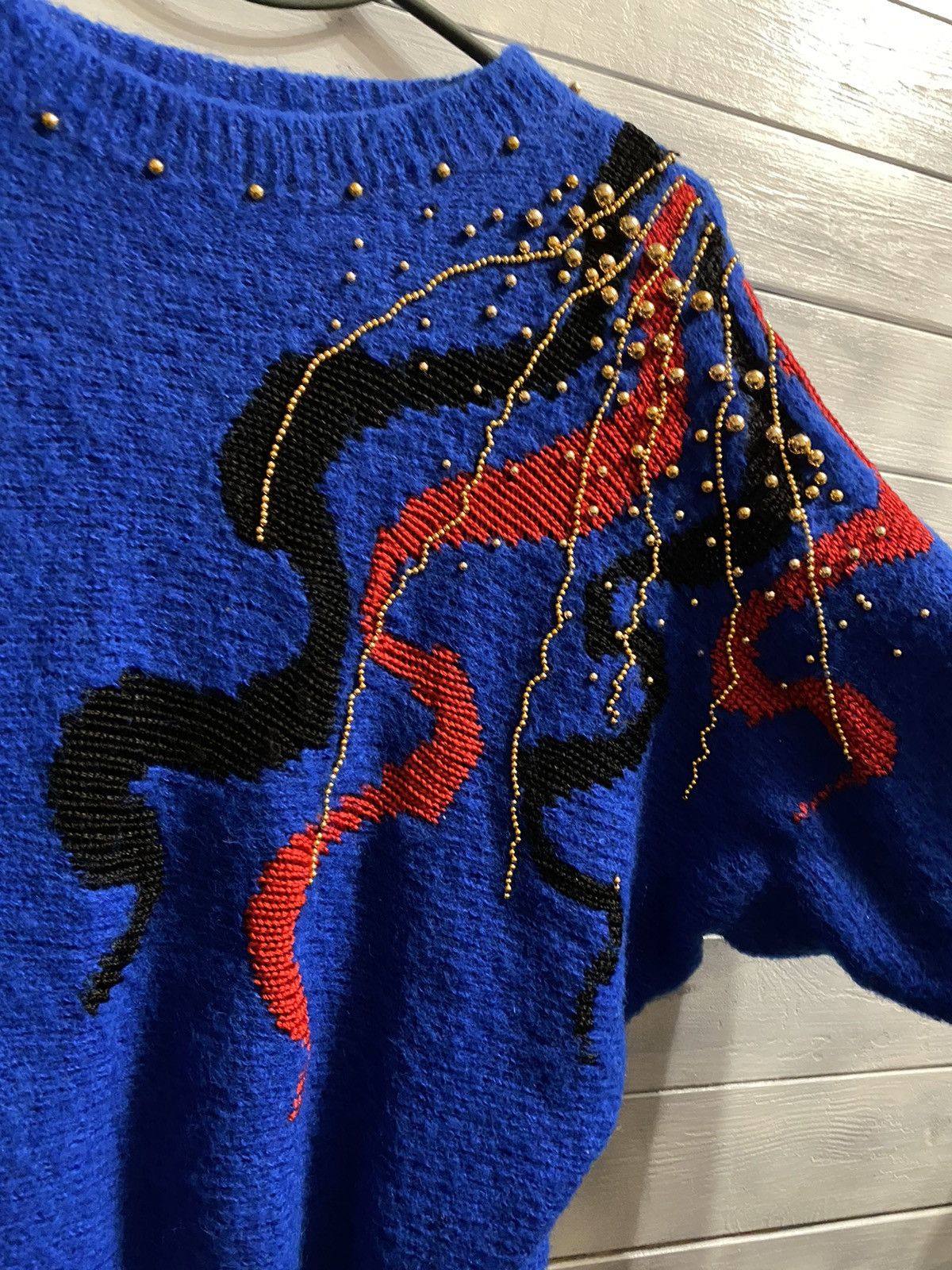 Japanese Brand Mohair Sweater Hong Kong La Relle company. Vintage Fuzzy🔥 Size M / US 6-8 / IT 42-44 - 3 Thumbnail