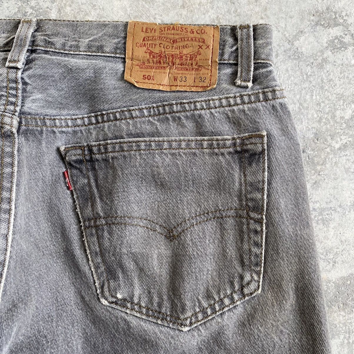 Levi's Size 33x32.5 VTG 90’s Levi's 501 Ash Gray Button Fly Jeans Size US 33 - 20 Thumbnail