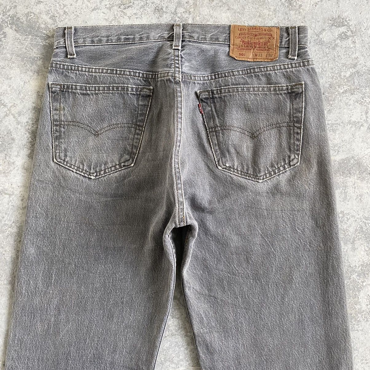 Levi's Size 33x32.5 VTG 90’s Levi's 501 Ash Gray Button Fly Jeans Size US 33 - 19 Thumbnail