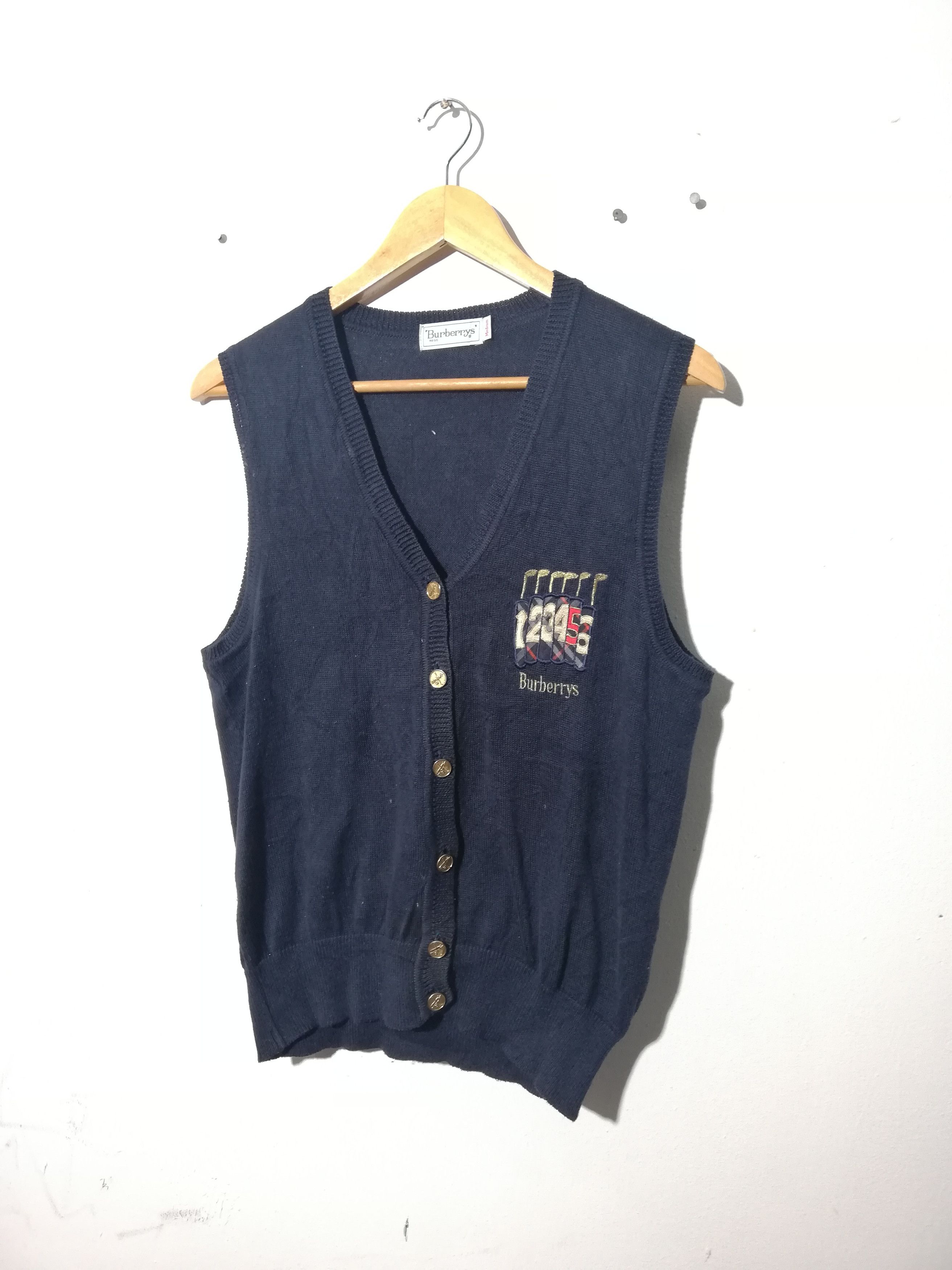Vintage Vintage Burberrys Knit Sleeveless Size US M / EU 48-50 / 2 - 1 Thumbnail