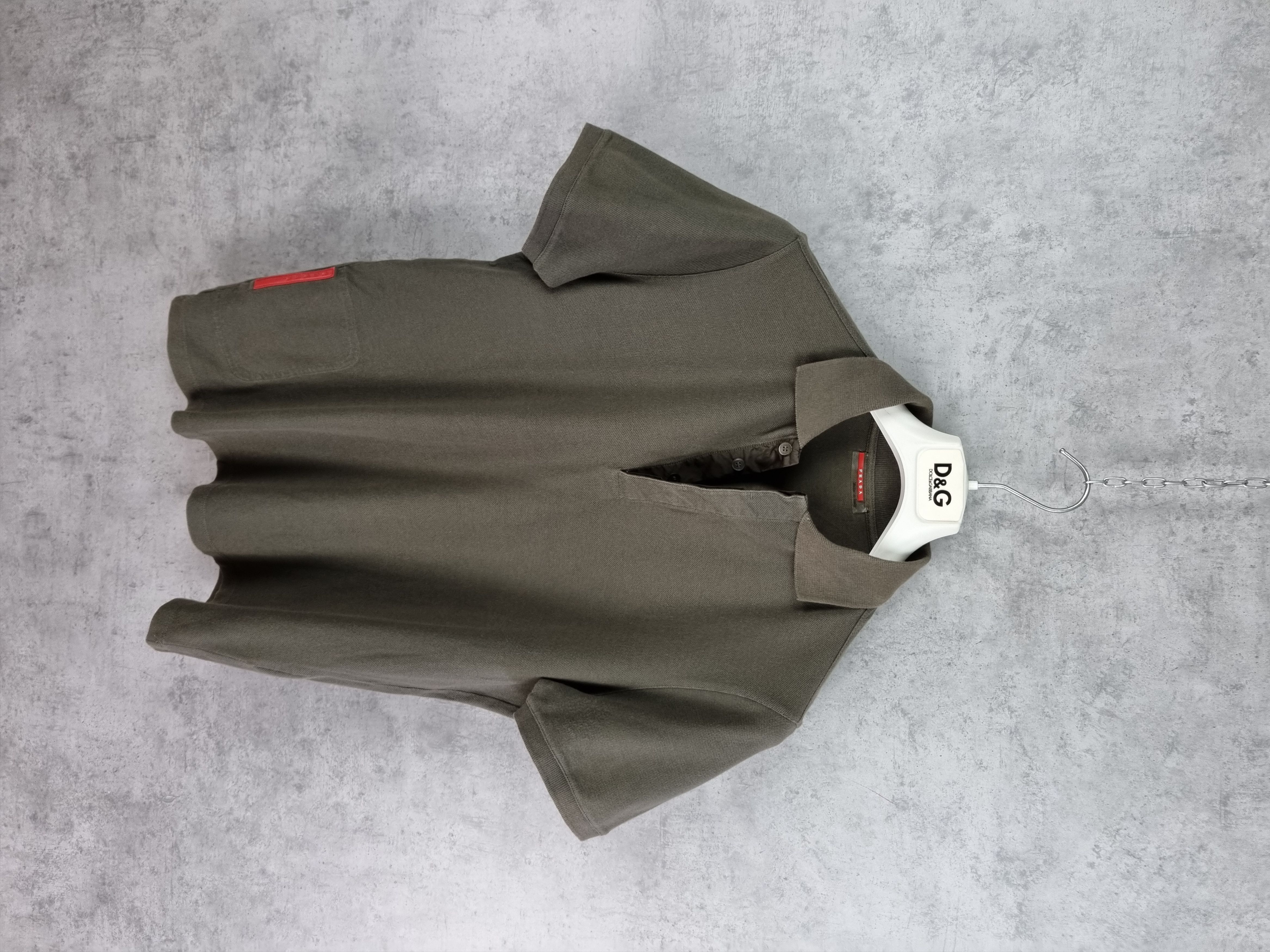 image of Prada Luna Rossa Vintage Polo Shirt With Secret Pocket in Old Olive, Men's (Size Small)