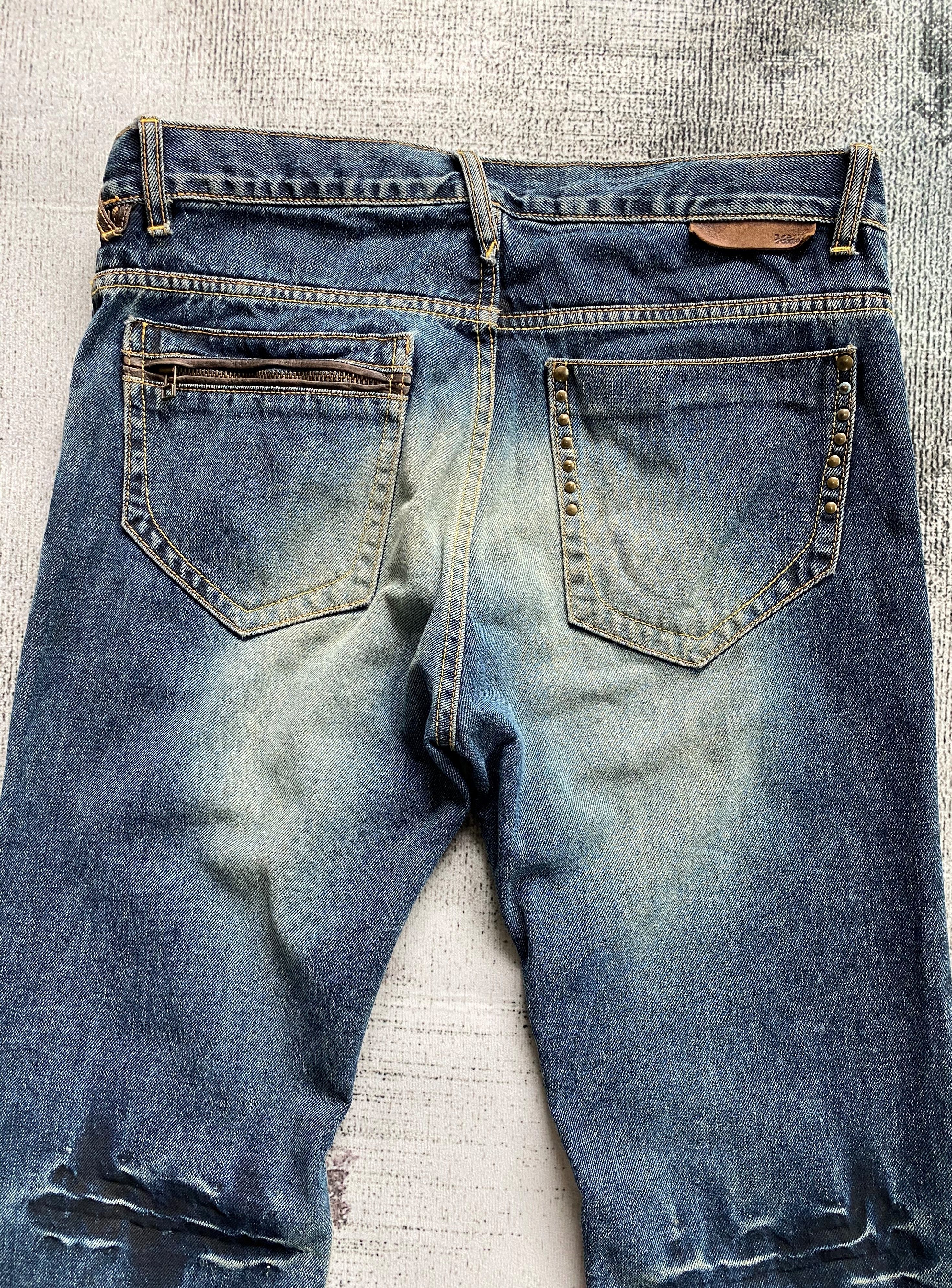 Japanese Brand RARE🔥Beautiful Light Blue Wash Spike Japanese Kelen Denim Size US 34 / EU 50 - 14 Thumbnail