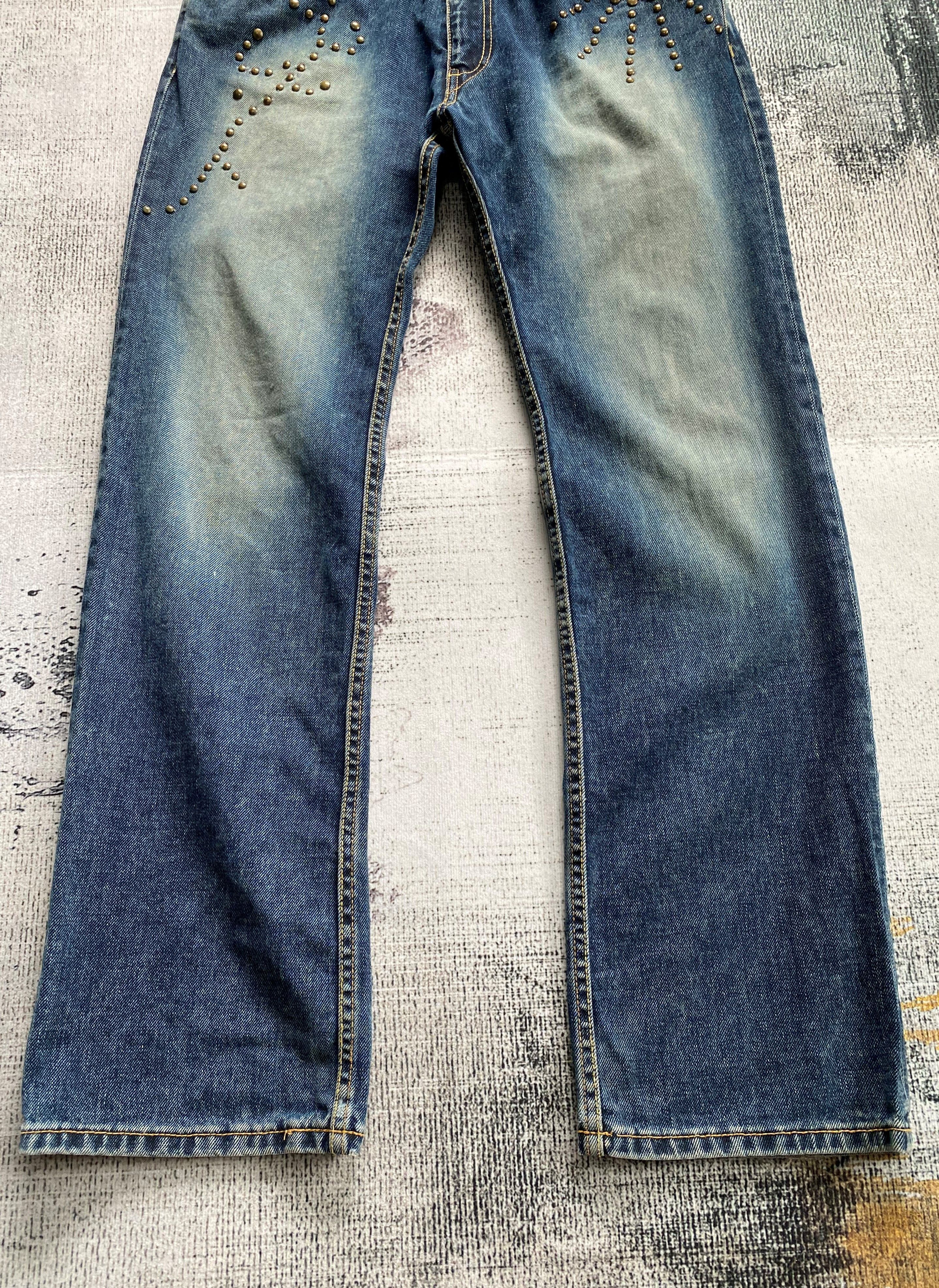 Japanese Brand RARE🔥Beautiful Light Blue Wash Spike Japanese Kelen Denim Size US 34 / EU 50 - 4 Thumbnail