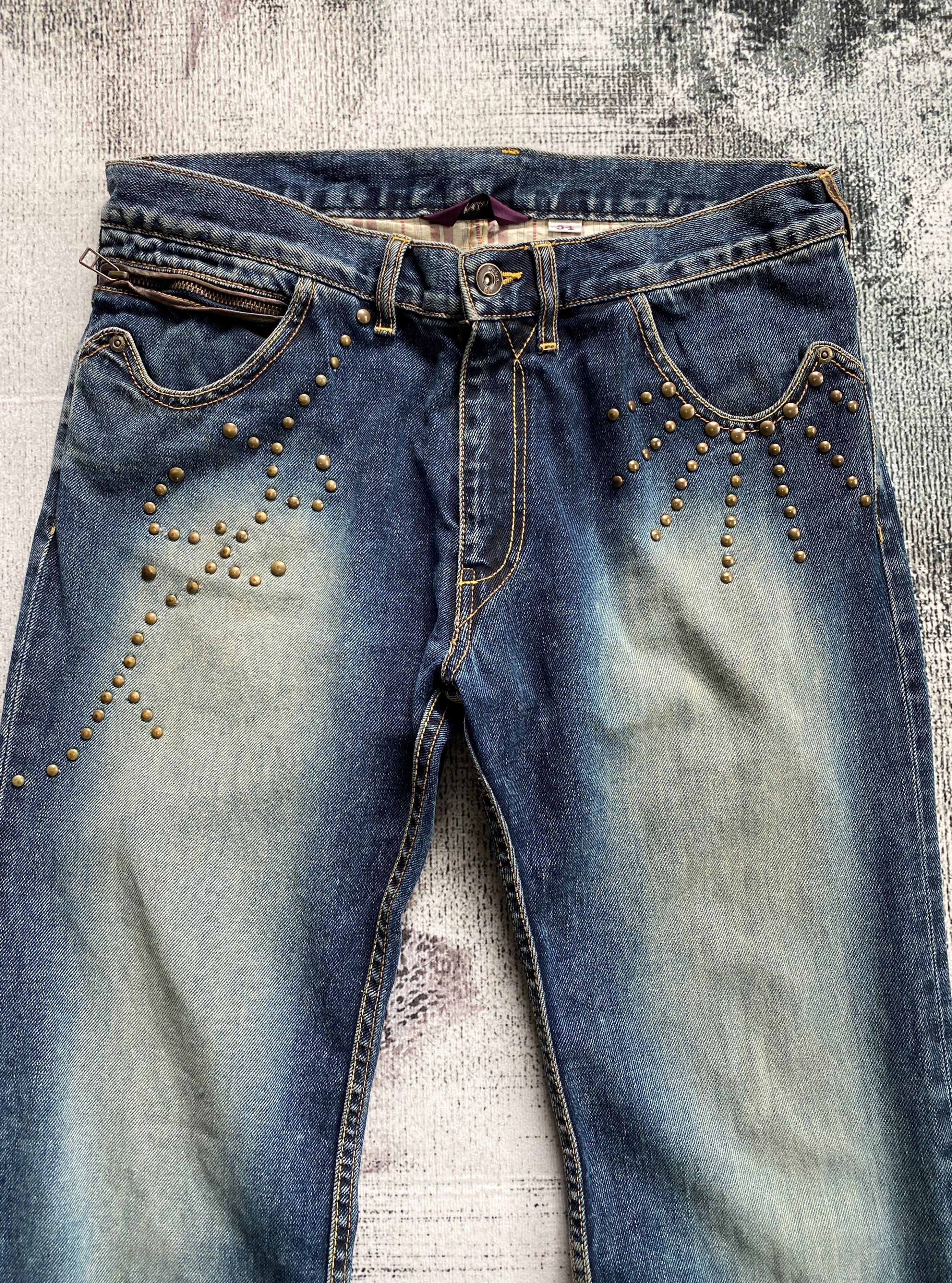 Japanese Brand RARE🔥Beautiful Light Blue Wash Spike Japanese Kelen Denim Size US 34 / EU 50 - 3 Thumbnail