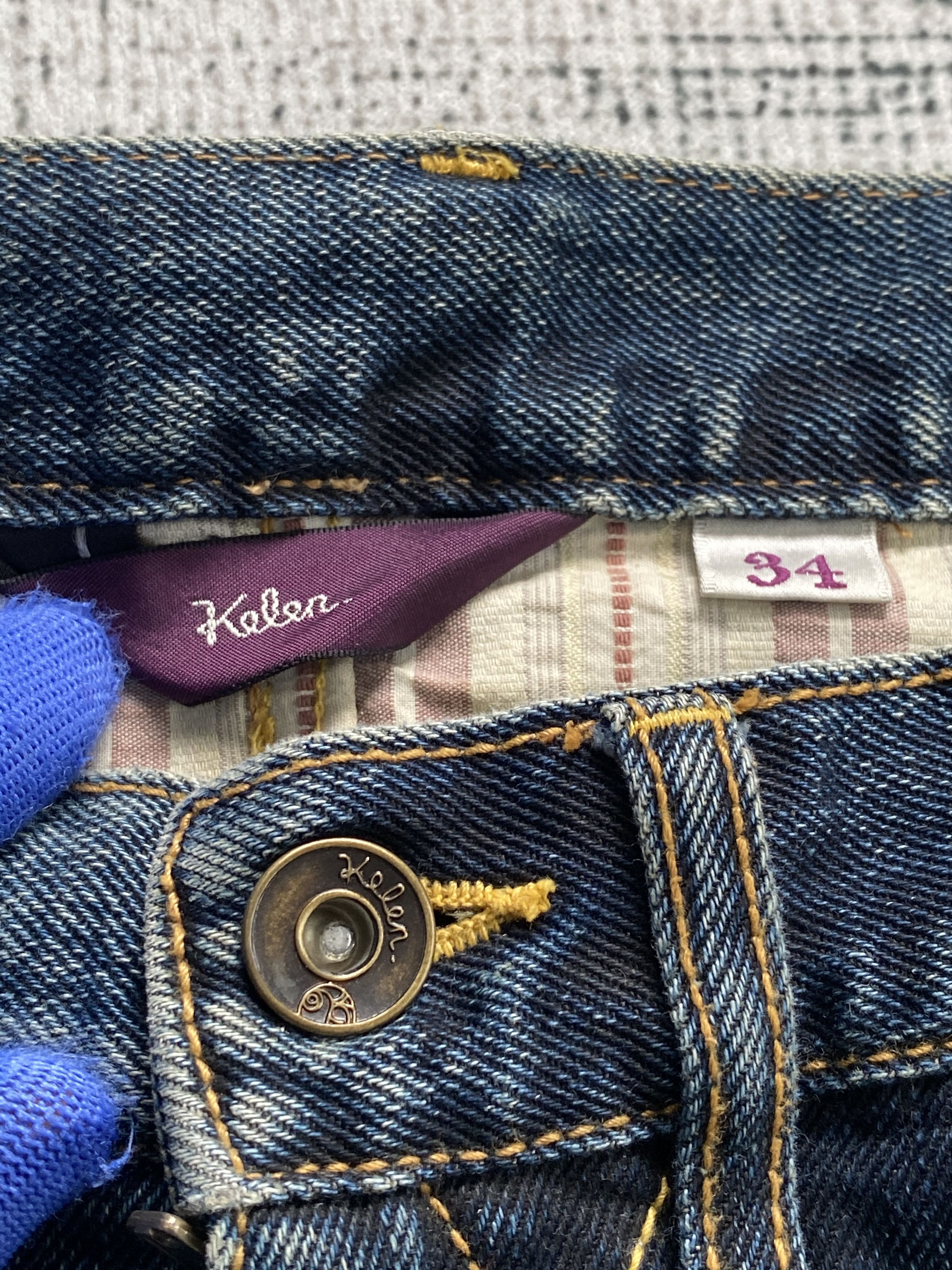 Japanese Brand RARE🔥Beautiful Light Blue Wash Spike Japanese Kelen Denim Size US 34 / EU 50 - 7 Thumbnail