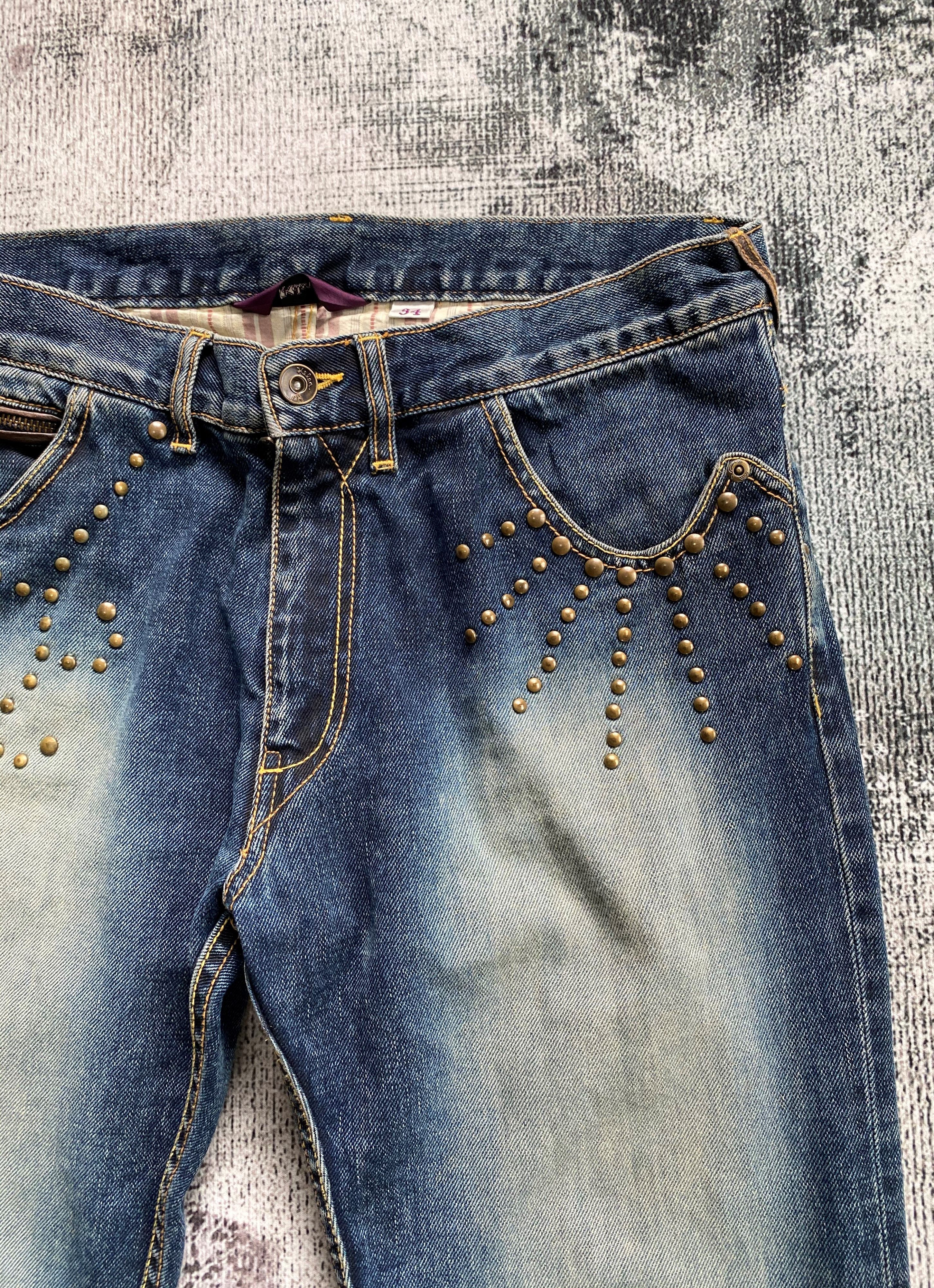 Japanese Brand RARE🔥Beautiful Light Blue Wash Spike Japanese Kelen Denim Size US 34 / EU 50 - 6 Thumbnail