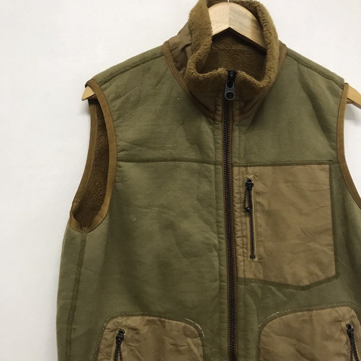 Japanese Brand Vintage Nolleys Military Style Reversible Sherpa Vest Jacket Size US L / EU 52-54 / 3 - 4 Thumbnail