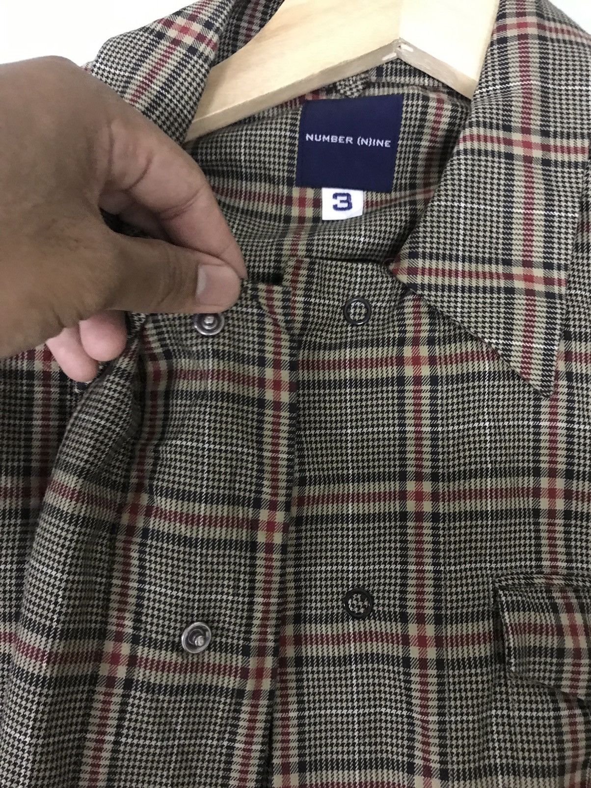Japanese Brand × Number (N)ine × Takahiromiyashita The Soloist. Vintage Number (N)ine Nova Check Style Western Shirt Size US M / EU 48-50 / 2 - 15 Thumbnail