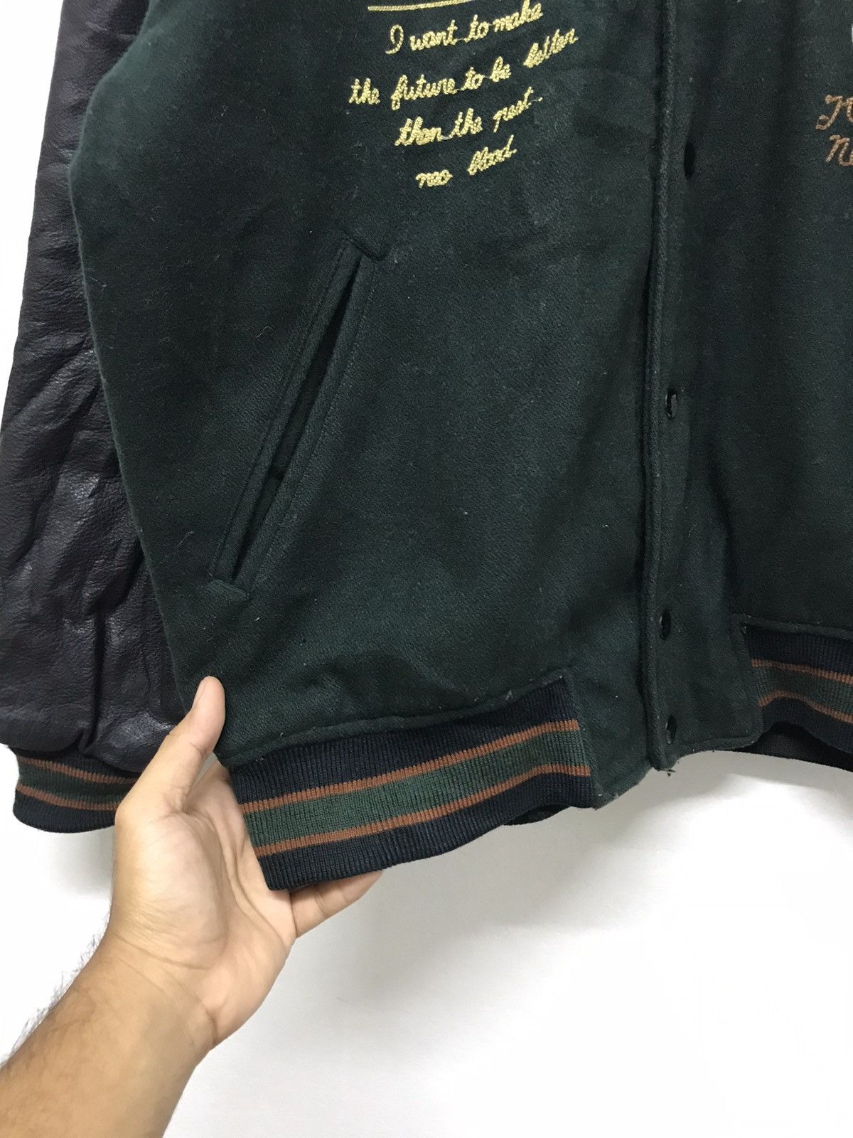 Japanese Brand Vintage Neo Blood Varsity Jacket Arm Leather Size US XL / EU 56 / 4 - 6 Thumbnail