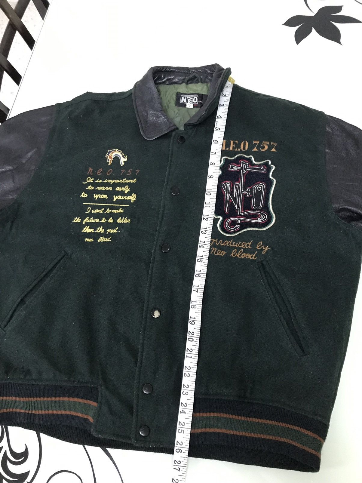 Japanese Brand Vintage Neo Blood Varsity Jacket Arm Leather Size US XL / EU 56 / 4 - 21 Thumbnail