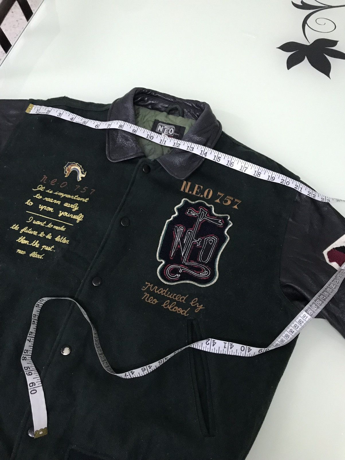 Japanese Brand Vintage Neo Blood Varsity Jacket Arm Leather Size US XL / EU 56 / 4 - 20 Thumbnail