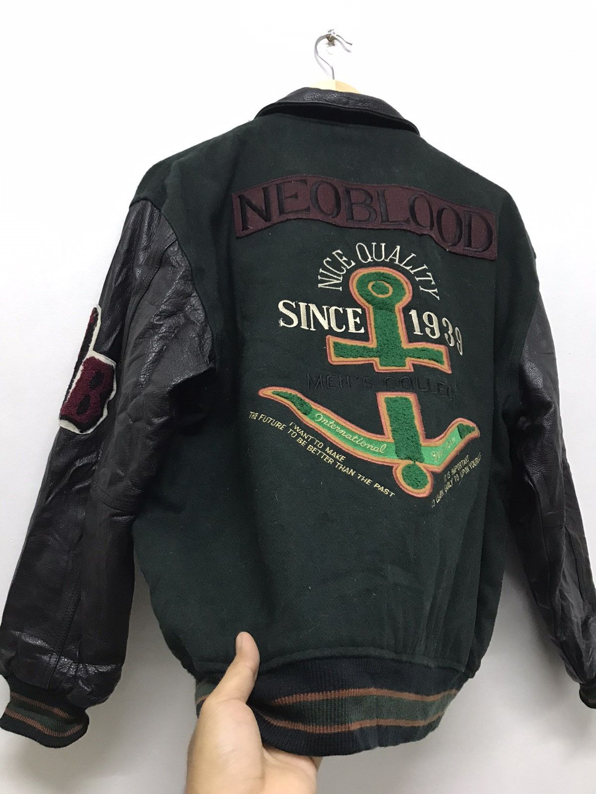 Japanese Brand Vintage Neo Blood Varsity Jacket Arm Leather Size US XL / EU 56 / 4 - 16 Thumbnail