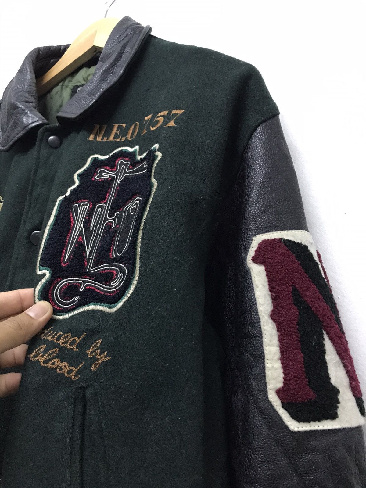 Japanese Brand Vintage Neo Blood Varsity Jacket Arm Leather Size US XL / EU 56 / 4 - 10 Thumbnail