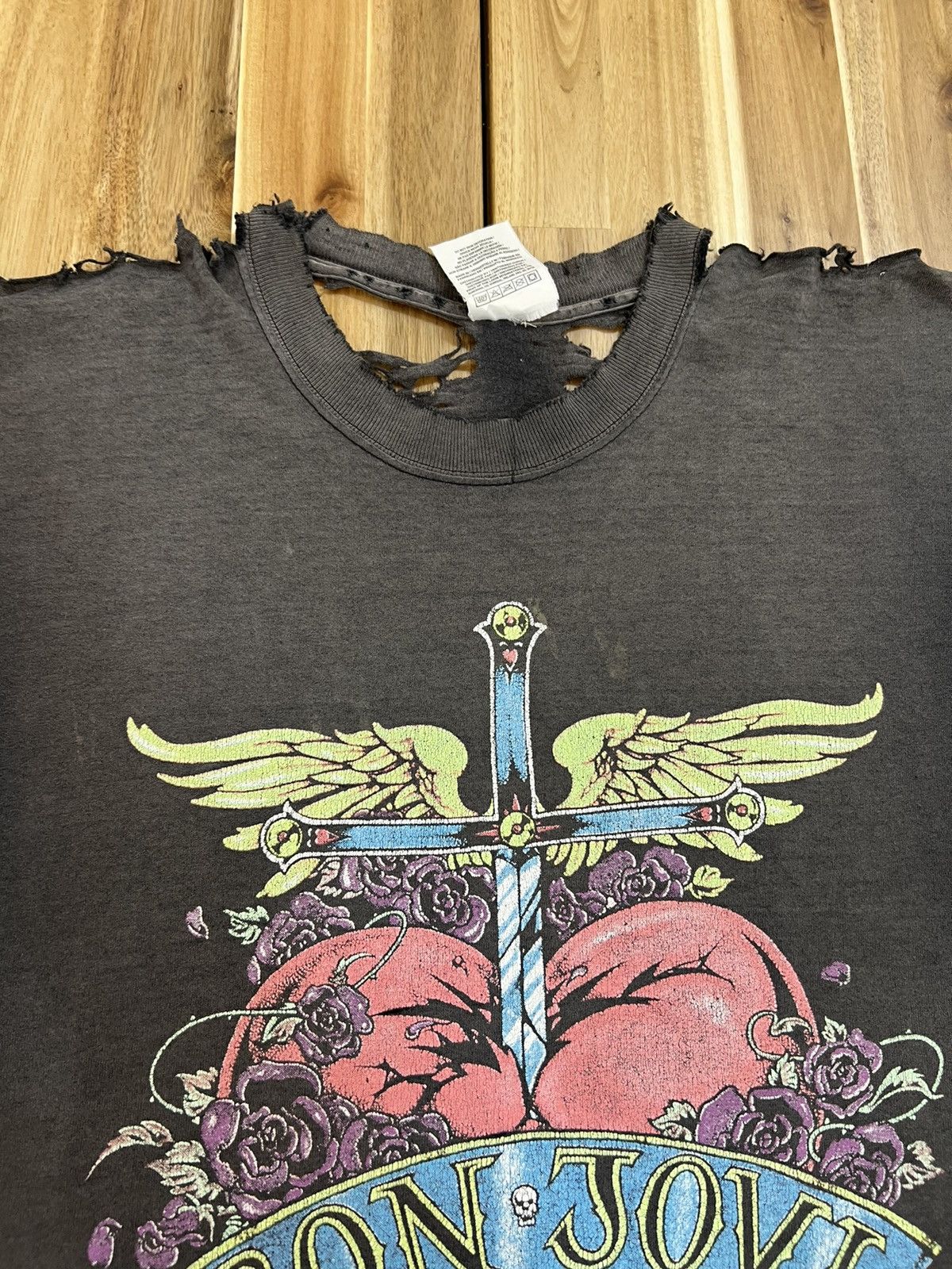 Bon Jovi Vintage Bon Jovi Destroyed Trashed Shirts Tee Size US M / EU 48-50 / 2 - 4 Thumbnail