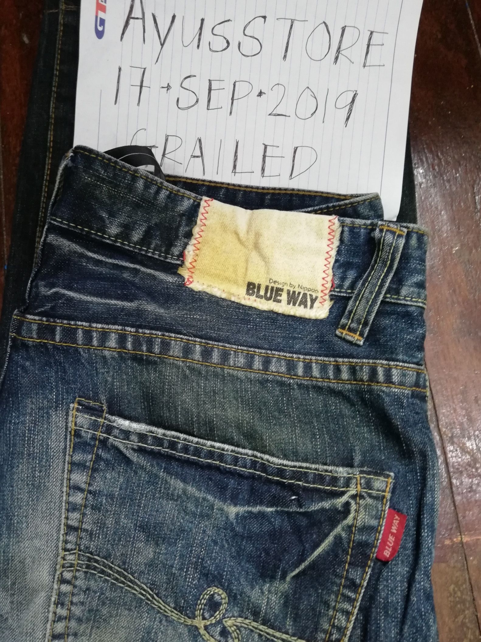 Japanese Brand Blue Way Jeans Size US 31 - 5 Thumbnail