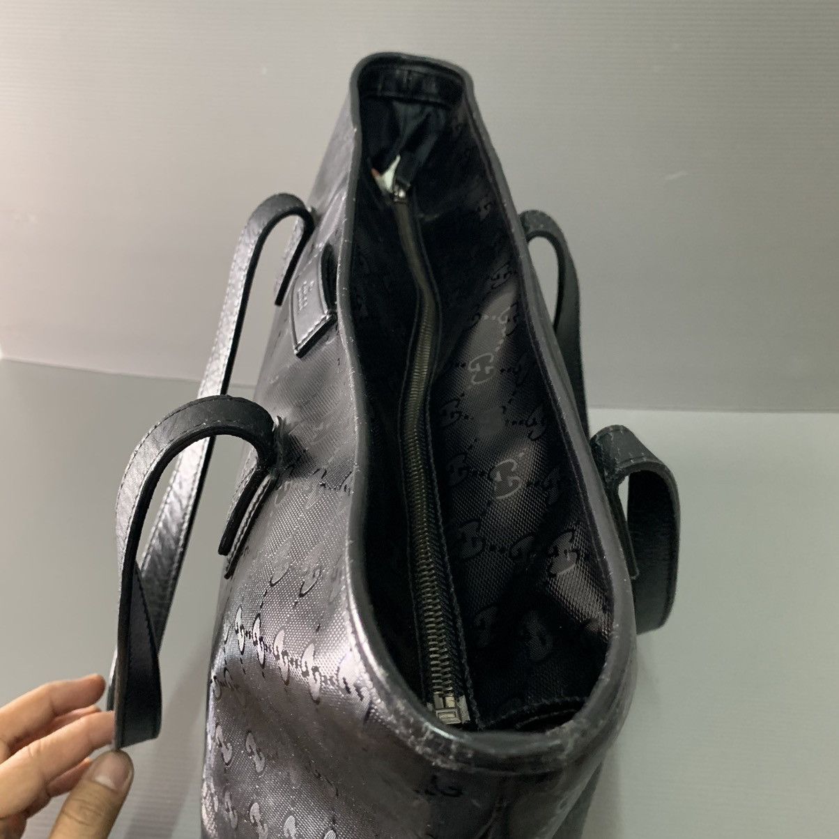 Gucci Gucci Black Monogram Tote Bag Size ONE SIZE - 7 Thumbnail