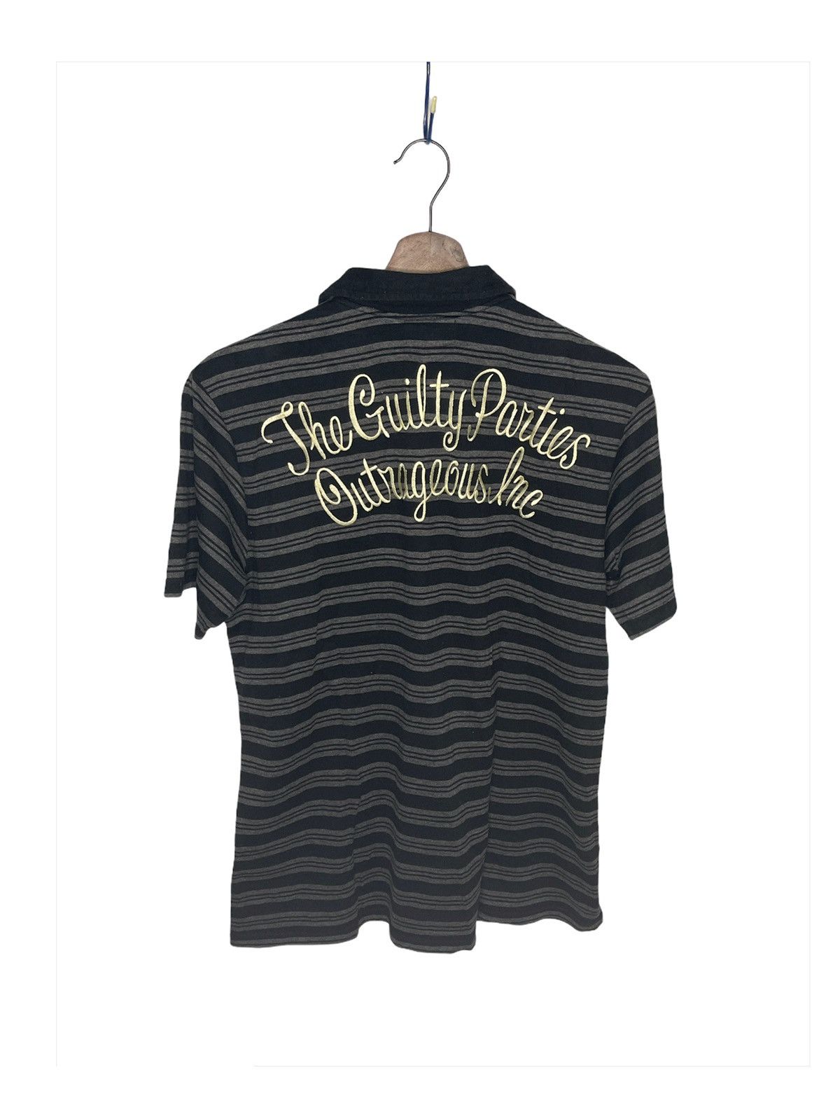 image of Guilty Parties Wacko Maria Polo Tshirt in Stripe, Men's (Size Medium)