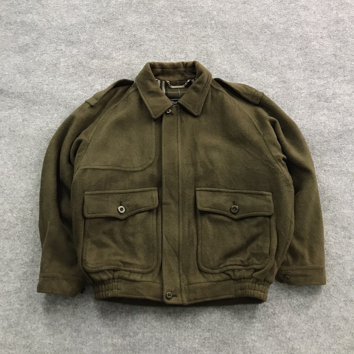 Burberry × Vintage VINTAGE BURBERRY WOOL BOMBER JACKET Size US S / EU 44-46 / 1 - 2 Thumbnail