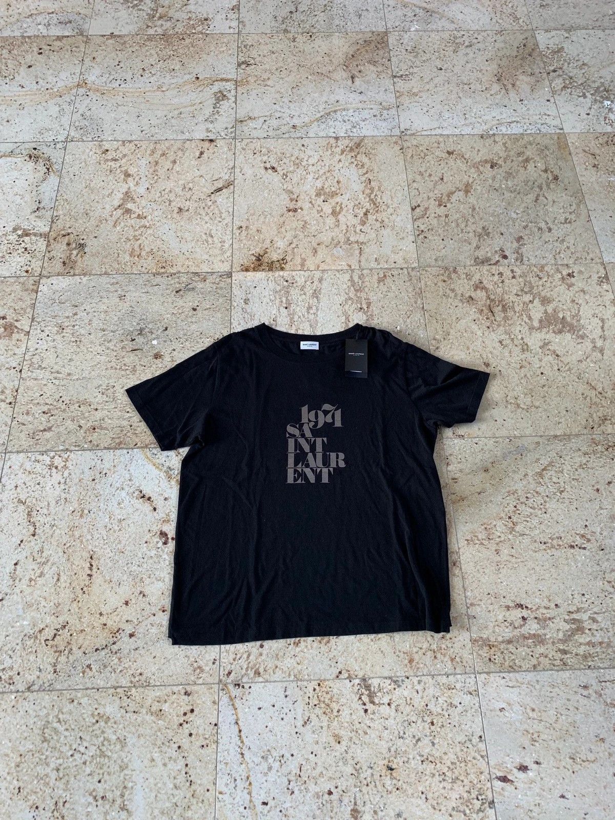 image of Saint Laurent Paris 1971 Tee In Black, Men's (Size Medium)