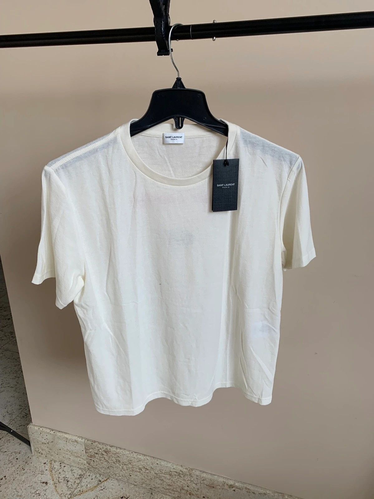 Saint Laurent Paris o1rshd1 Q:2 / “1971” Logo Tee in Ivory Size US XS / EU 42 / 0 - 5 Thumbnail