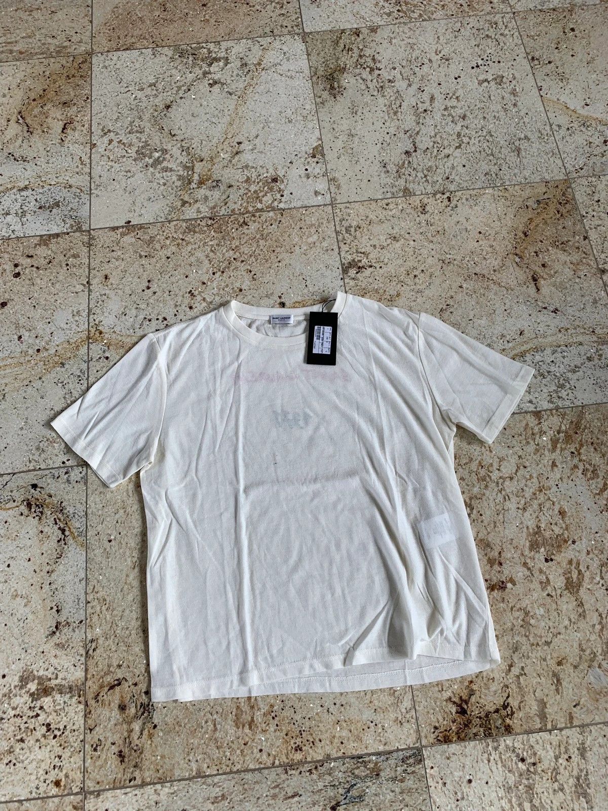 Saint Laurent Paris o1rshd1 Q:2 / “1971” Logo Tee in Ivory Size US XS / EU 42 / 0 - 12 Thumbnail