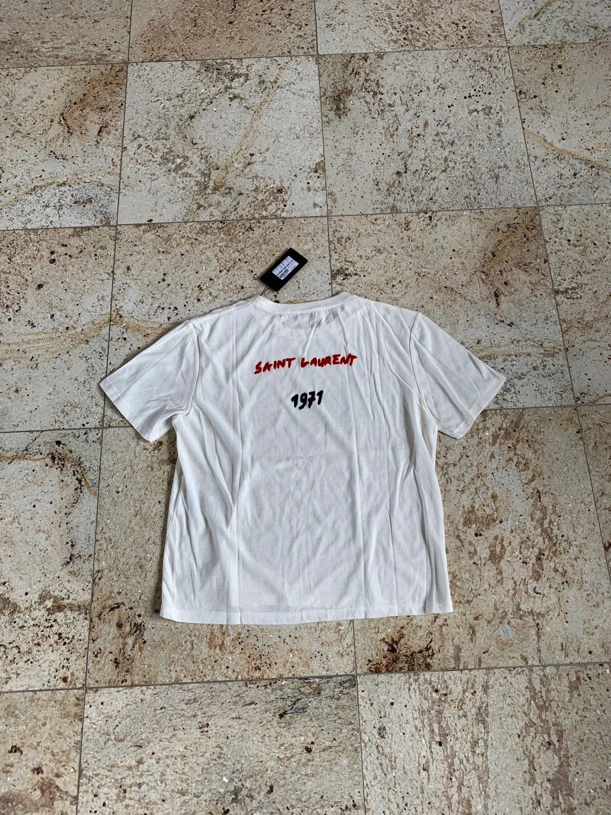 Saint Laurent Paris o1rshd1 Q:2 / “1971” Logo Tee in Ivory Size US XS / EU 42 / 0 - 8 Thumbnail