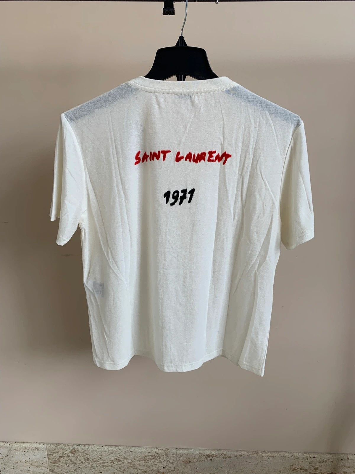 Saint Laurent Paris o1rshd1 Q:2 / “1971” Logo Tee in Ivory Size US XS / EU 42 / 0 - 2 Thumbnail