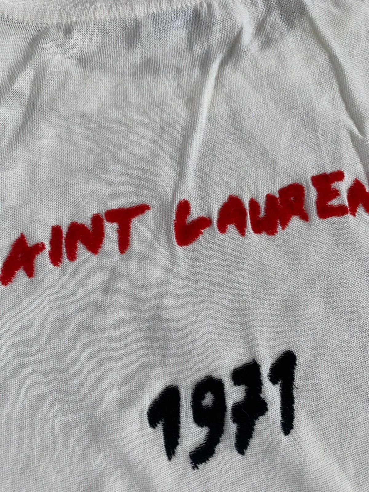 Saint Laurent Paris o1rshd1 Q:2 / “1971” Logo Tee in Ivory Size US XS / EU 42 / 0 - 10 Thumbnail