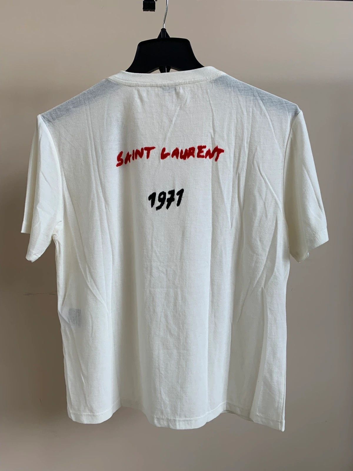 Saint Laurent Paris o1rshd1 Q:2 / “1971” Logo Tee in Ivory Size US XS / EU 42 / 0 - 4 Thumbnail