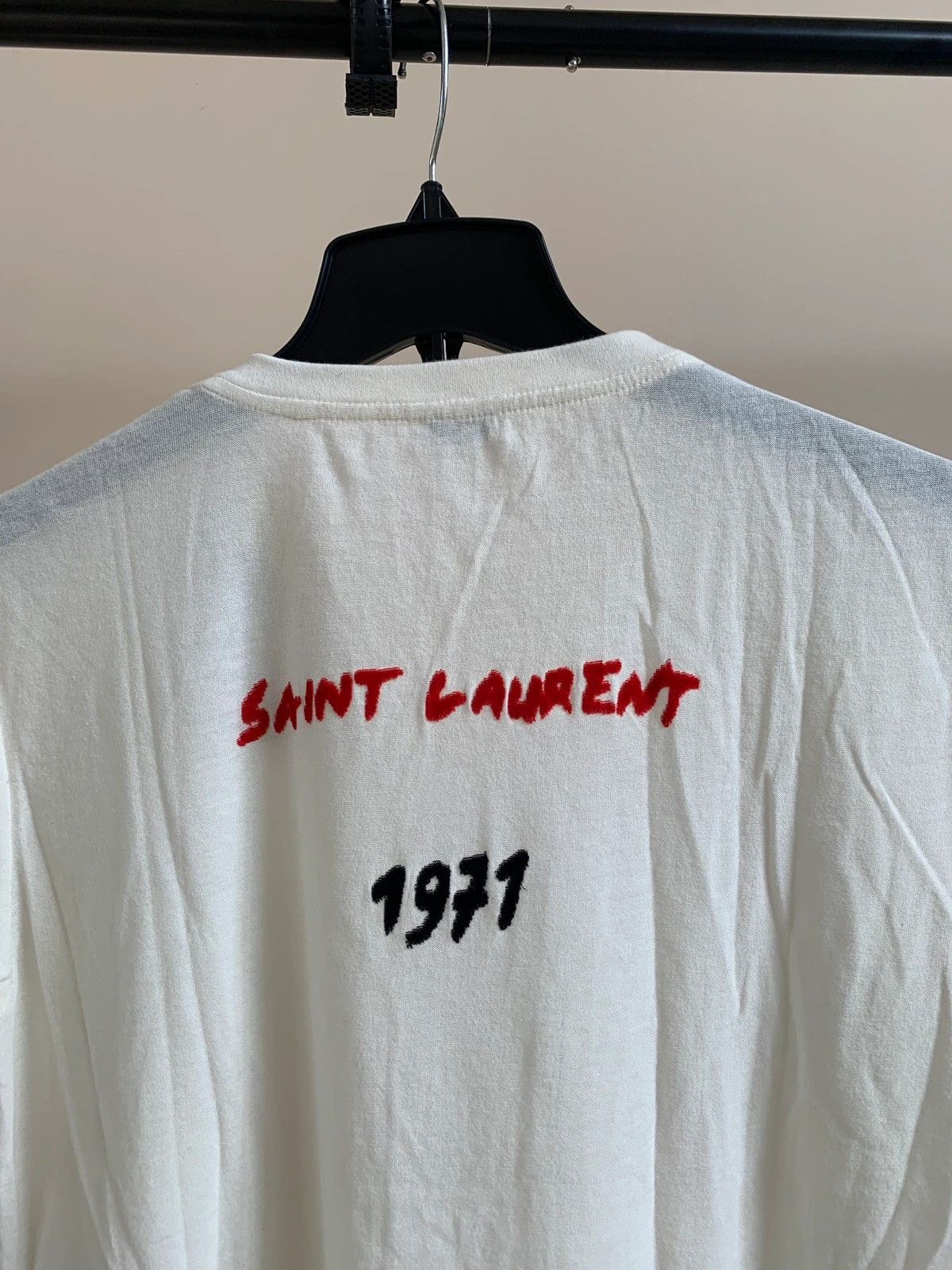 Saint Laurent Paris o1rshd1 Q:2 / “1971” Logo Tee in Ivory Size US XS / EU 42 / 0 - 3 Thumbnail