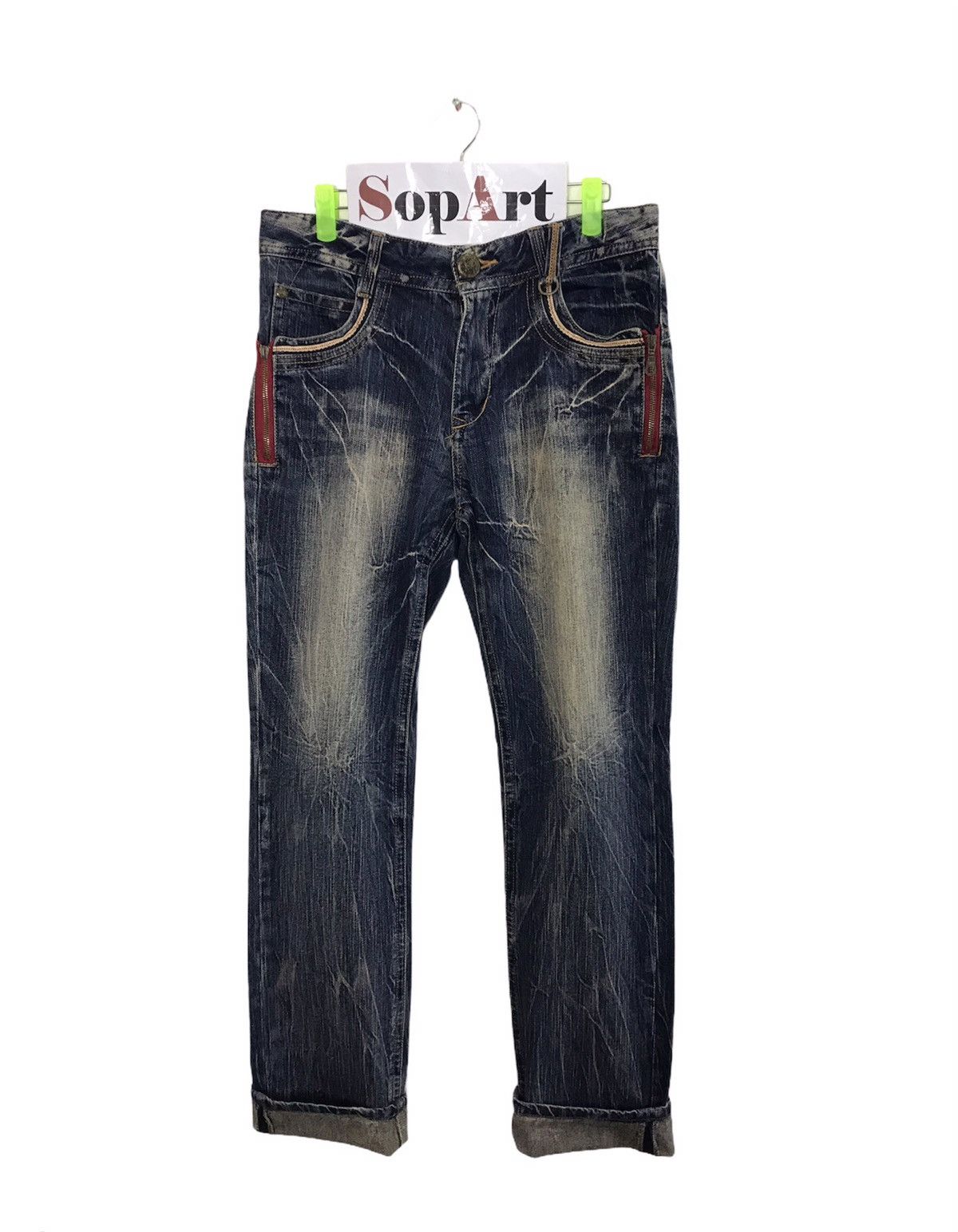 Blow by Blue Lightning Design Buckle Back Denim Jeans