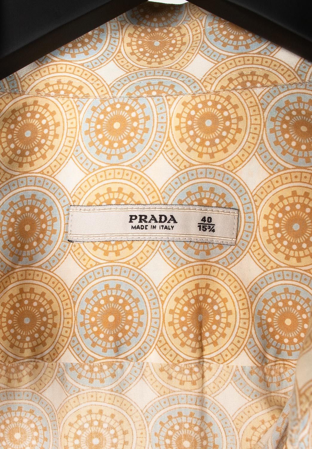 Prada Prada Men Yellow Shirt Printed Size 40/15.75 (L) H2690 Size US L / EU 52-54 / 3 - 6 Thumbnail