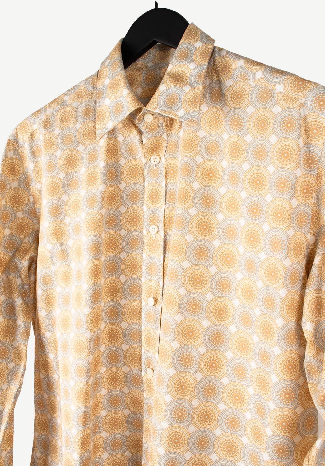 Prada Prada Men Yellow Shirt Printed Size 40/15.75 (L) H2690 Size US L / EU 52-54 / 3 - 3 Thumbnail