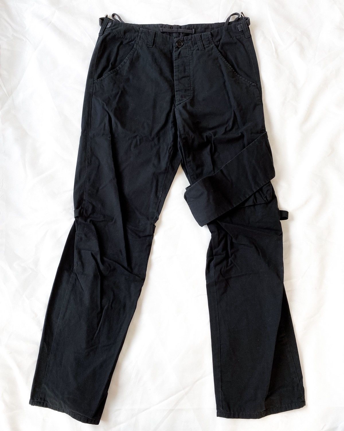image of Helmut Lang Grail Velcro Bondage Strap Pants in Black, Men's (Size 34)
