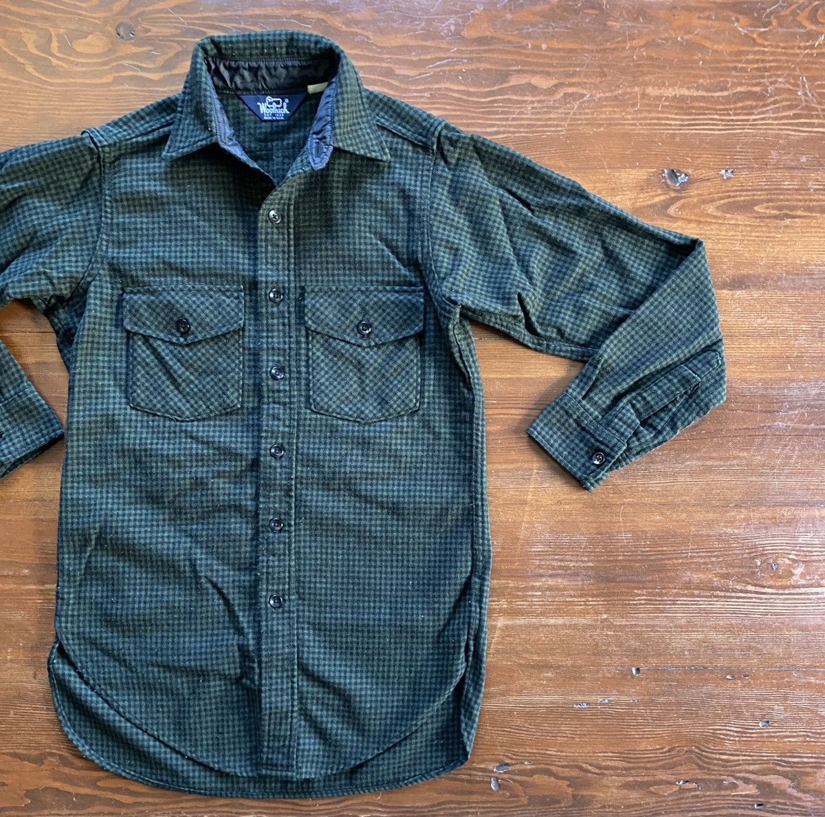 Vintage 70’s Woolrich Wool Blend Plaid Flannel Button Up