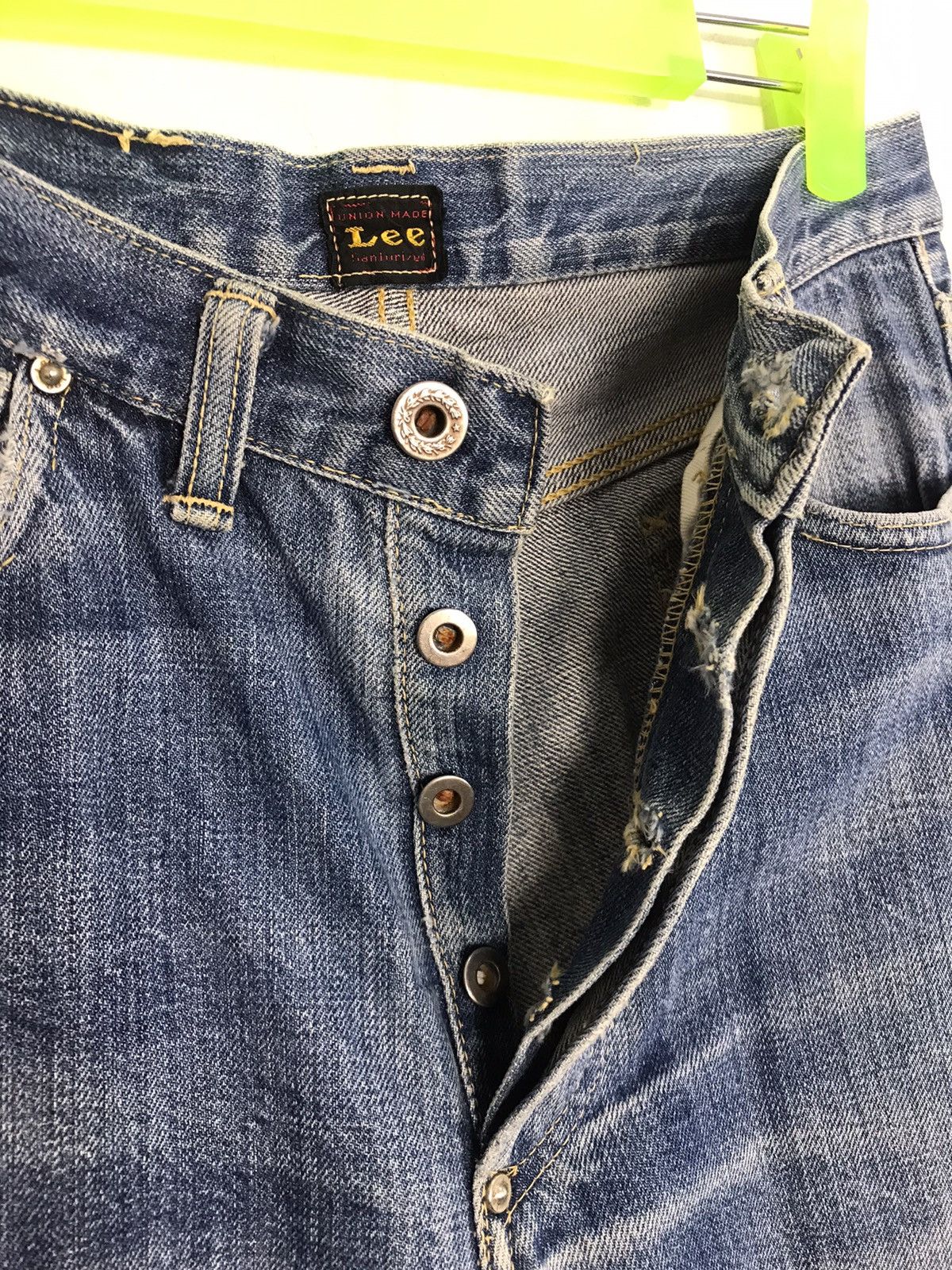 Dana Lee × Vintage Vintage Union Mad Lee Ganiurized Selvedge Distressed Jeans Size US 28 / EU 44 - 8 Thumbnail