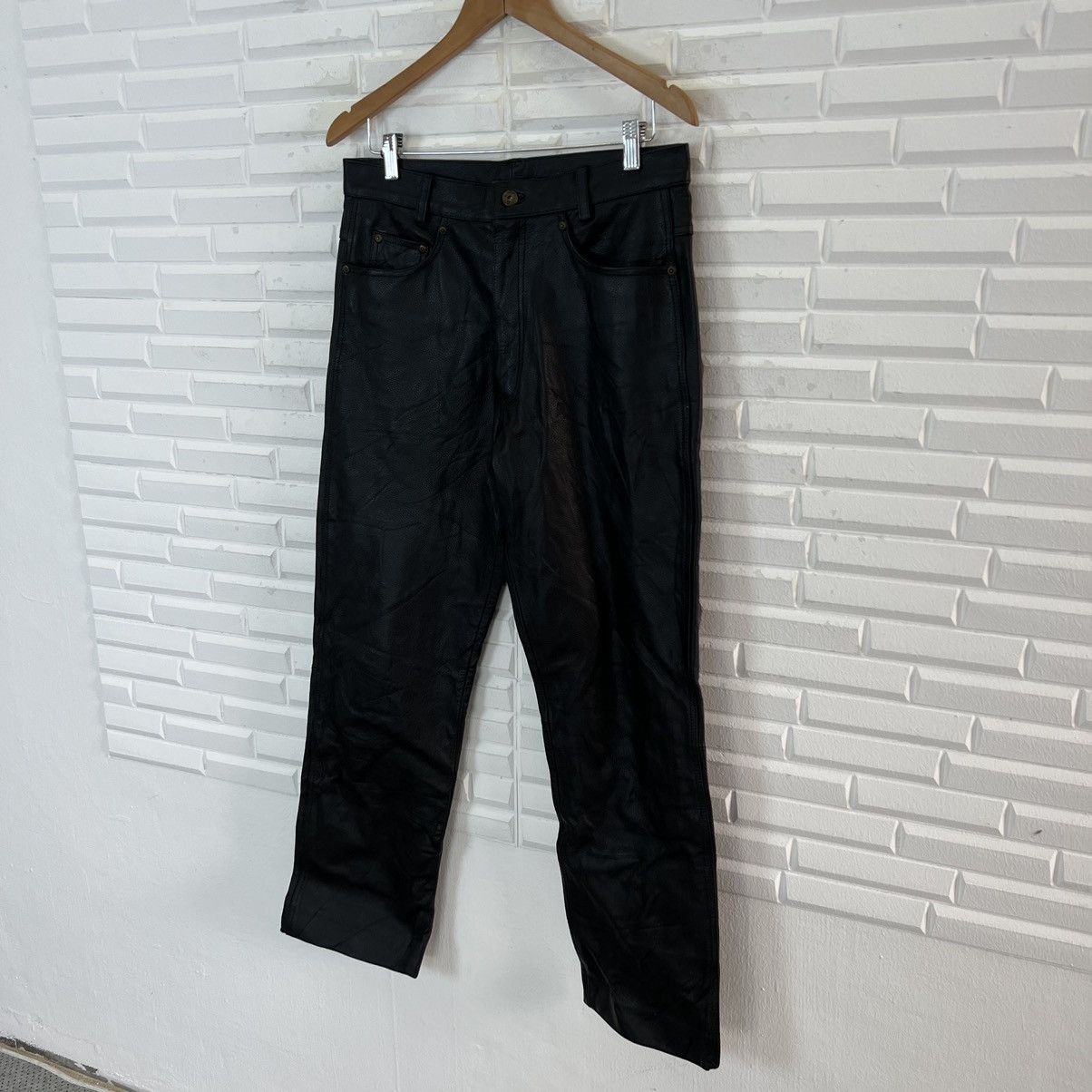 Japanese Brand RACING BIKER PARACHUTE RIDER LEATHER PANTS Size US 31 - 2 Thumbnail