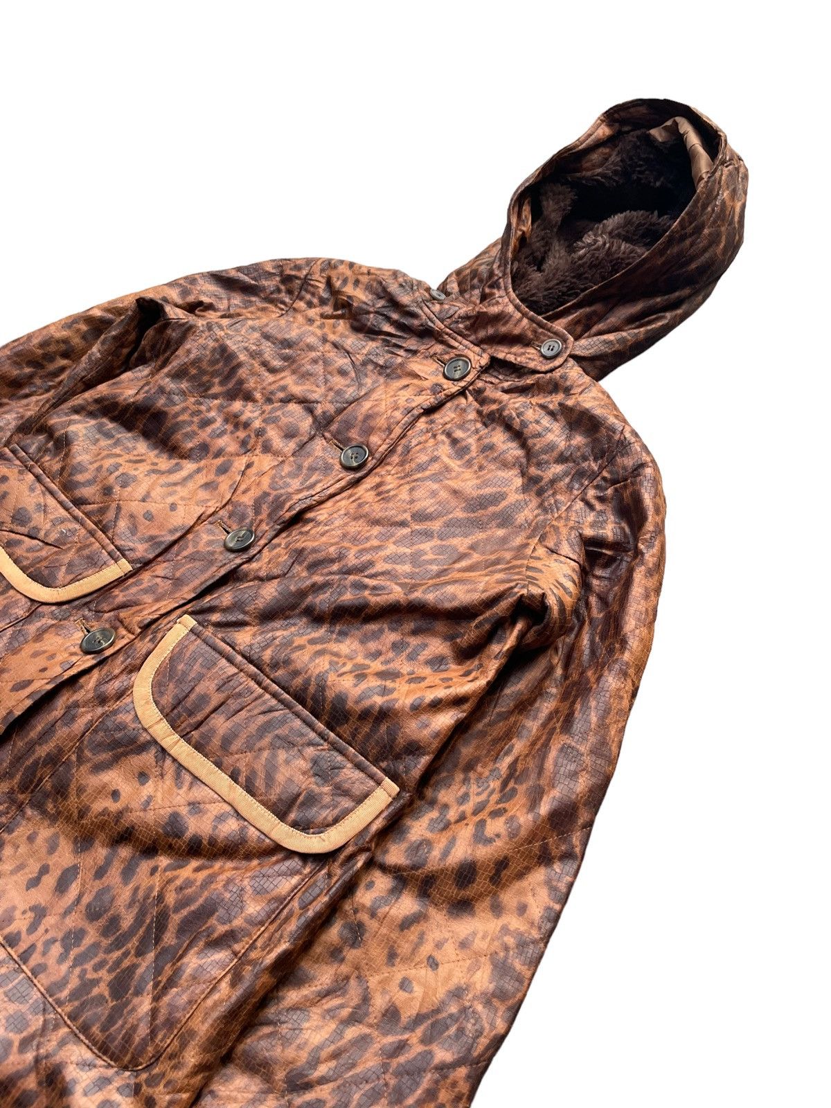 Barneys New York × Designer Barneys Newyork Leopard Design Parka Jacket Size S / US 4 / IT 40 - 2 Thumbnail