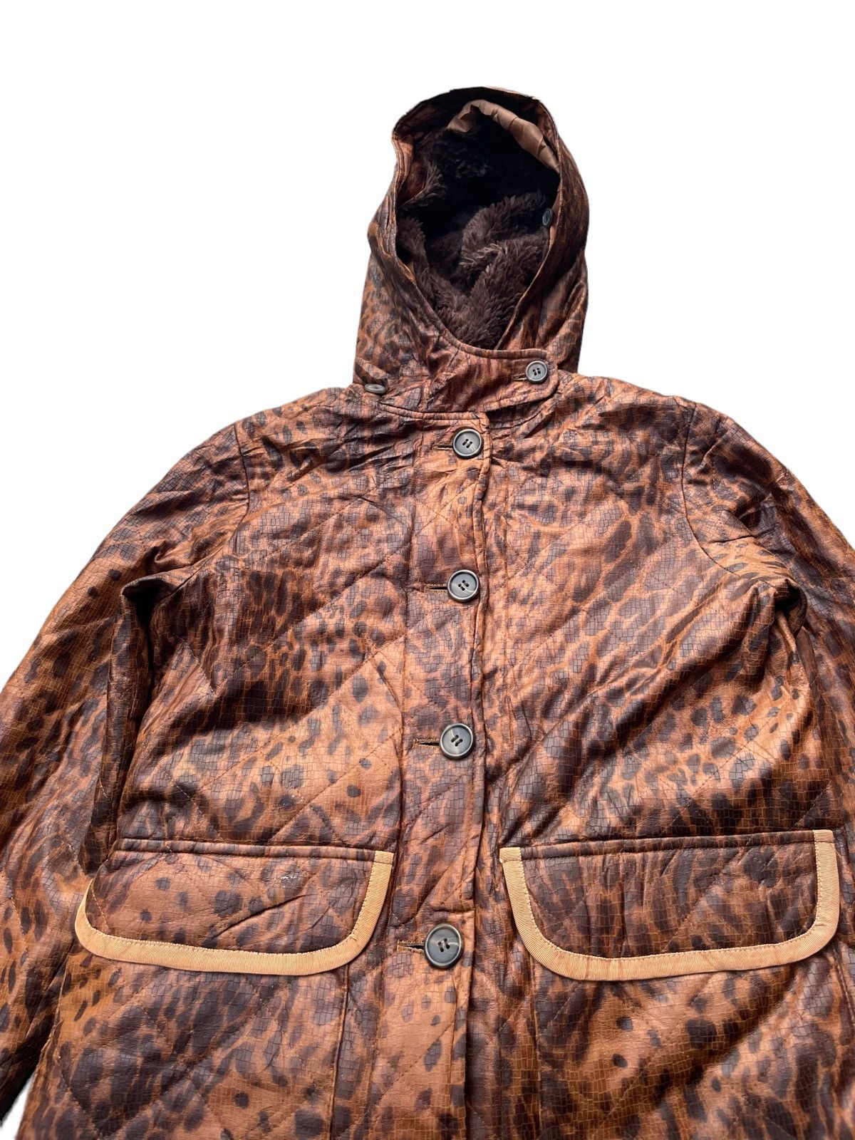 Barneys New York × Designer Barneys Newyork Leopard Design Parka Jacket Size S / US 4 / IT 40 - 3 Thumbnail