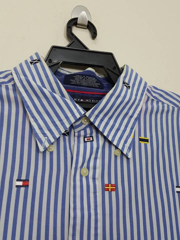 Tommy Hilfiger Various of Country Flag Striped Button Up Shirt Size US XL / EU 56 / 4 - 4 Thumbnail