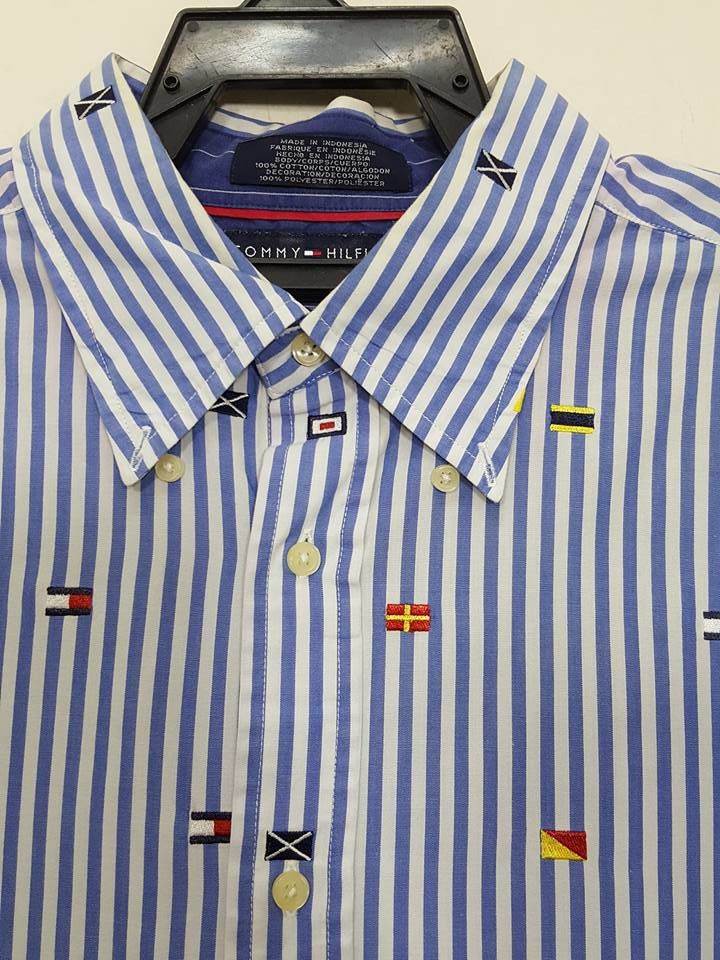 Tommy Hilfiger Various of Country Flag Striped Button Up Shirt Size US XL / EU 56 / 4 - 5 Thumbnail