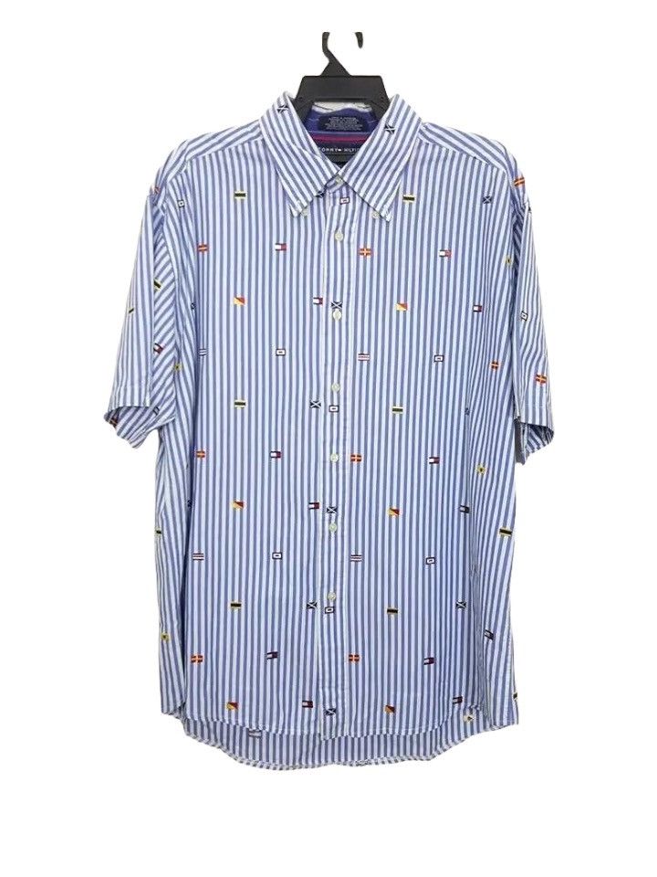 Tommy Hilfiger Various of Country Flag Striped Button Up Shirt Size US XL / EU 56 / 4 - 1 Thumbnail
