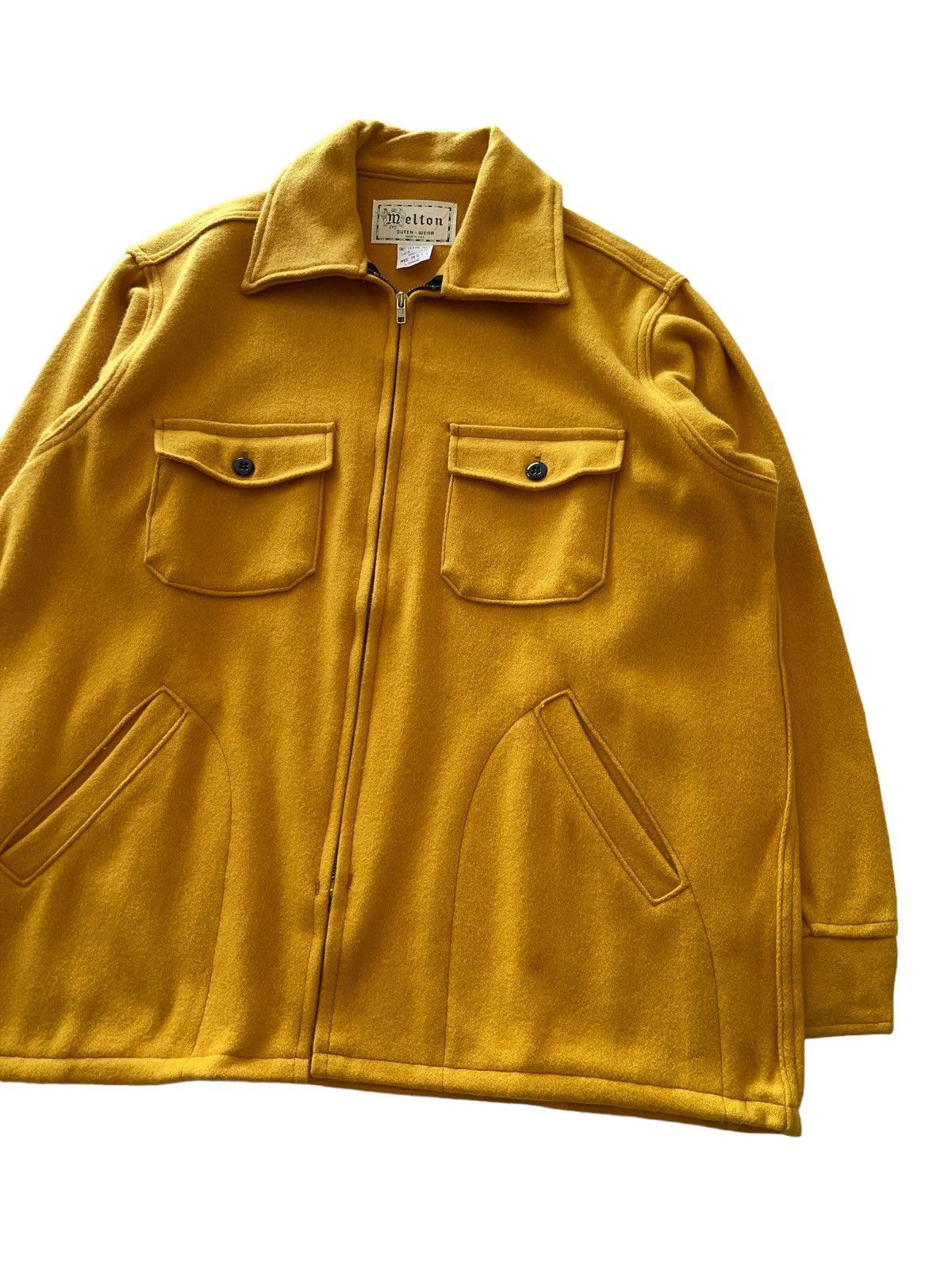 The Workers Club × Vintage VINTAGE 70s MELTON WOOL JACKET Size US L / EU 52-54 / 3 - 4 Thumbnail